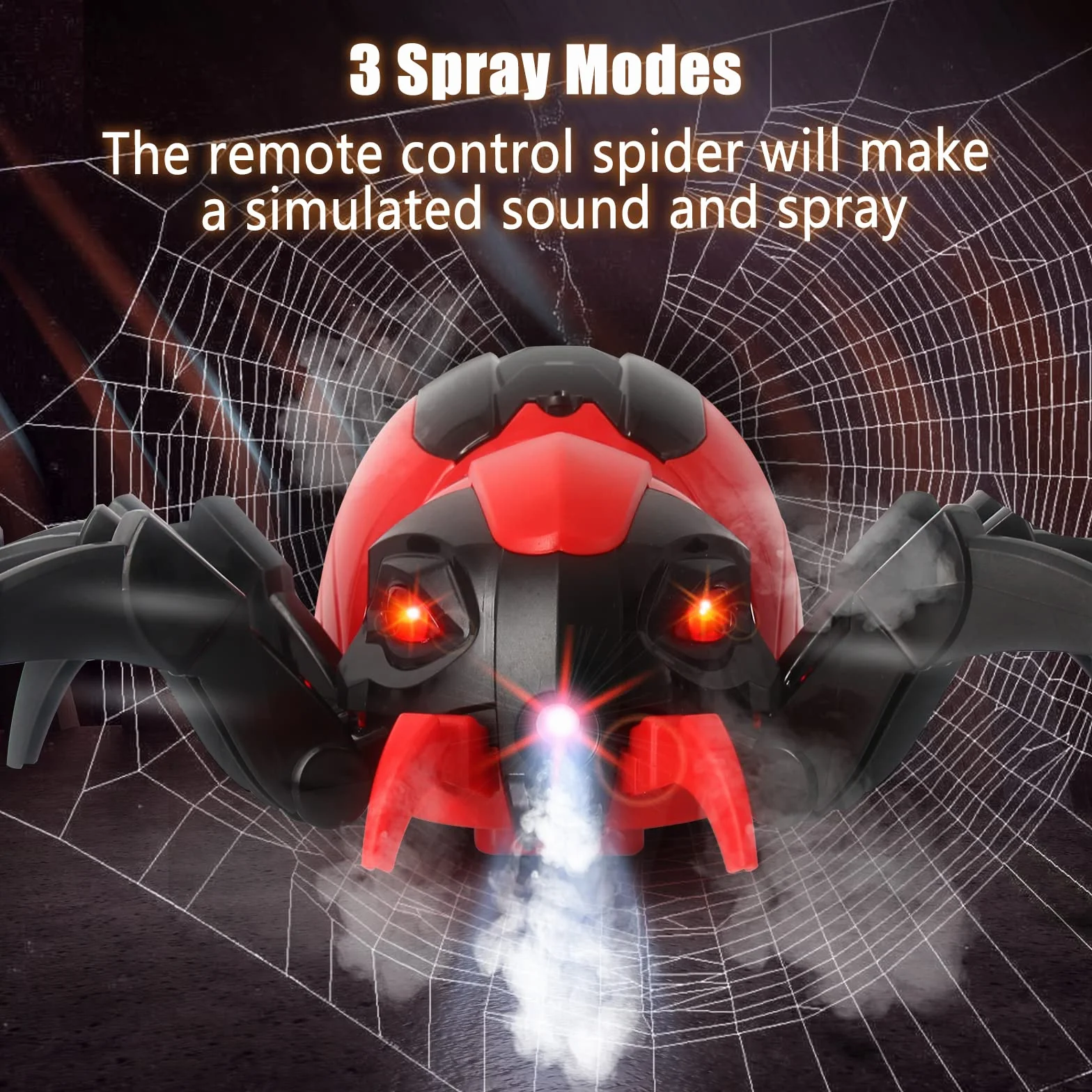 Araña RC Juguete de Araña con Control Remoto - Efectos Musicales, Luces LED, Regalo para Niños/as de 3 a 12 Años