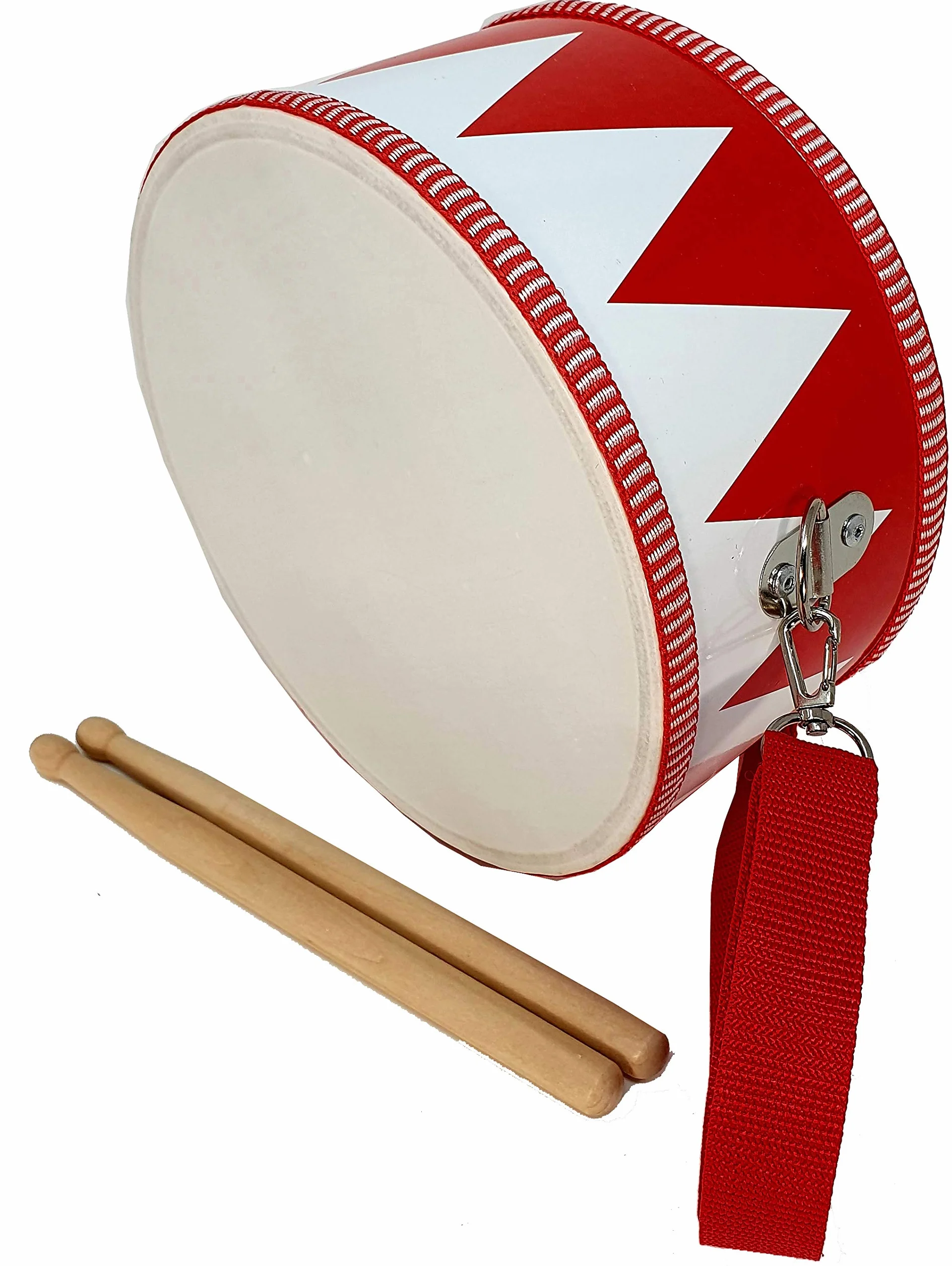 MLI, Tambor de Madera para Niños FOREST TGE Correa y Baquetas, Instrumento Musical, Dibujos Rojos y Blancos - Rockmusic