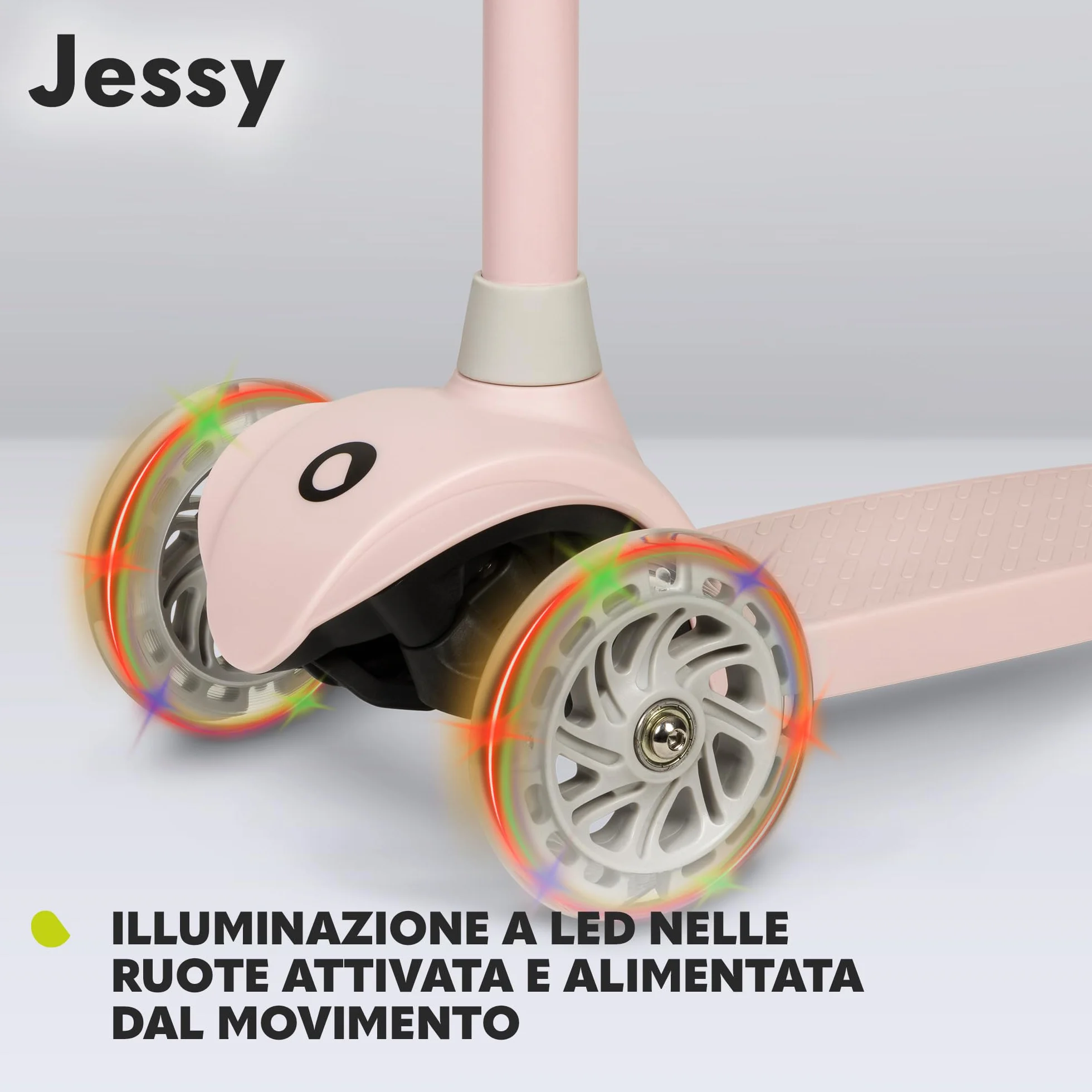 LIONELO Jessy Scooter de Equilibrio para niños de 3 años hasta 50 kg, Scooter de 3 Ruedas Ligero con Ajuste de Altura, Ruedas LED, Plataforma Antideslizante