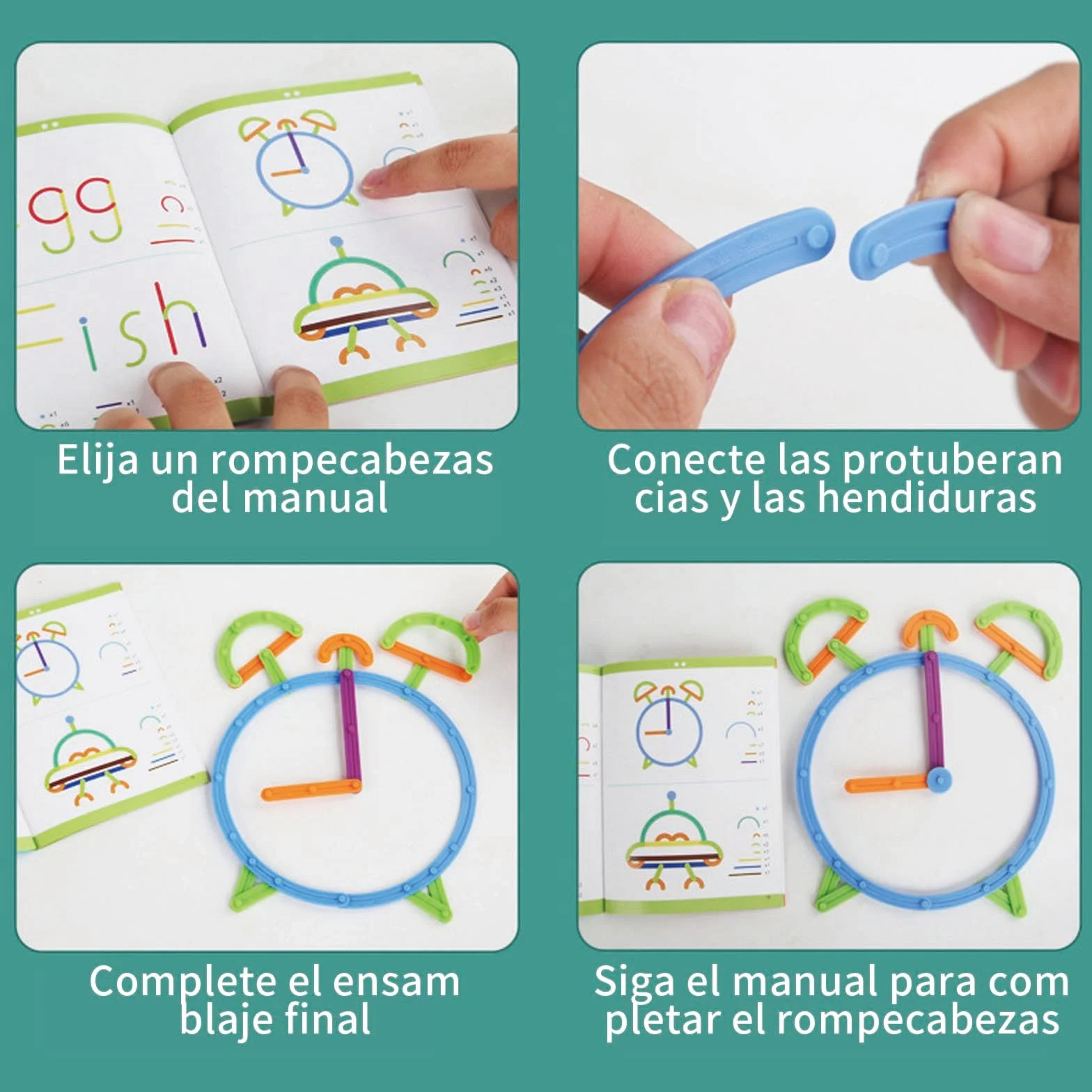 Juguetes Montessori 3-5 Años, Puzzle Tangram Rompecabezas Niños, Educativos Motricidad Fina Coordinación Ojo-Mano