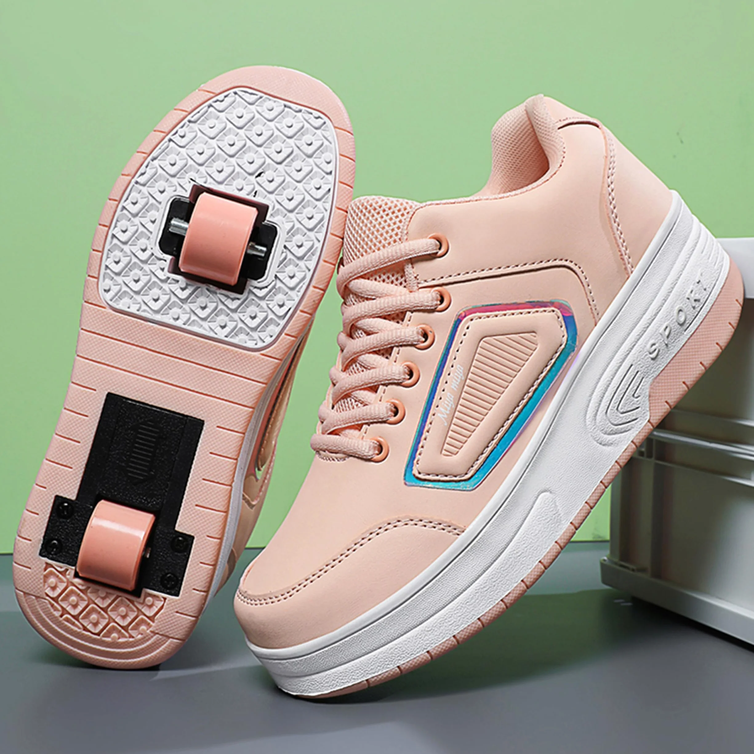 Zapatillas con Ruedas Ajustables para Niños y Niñas, Deportivas con Dos Ruedas