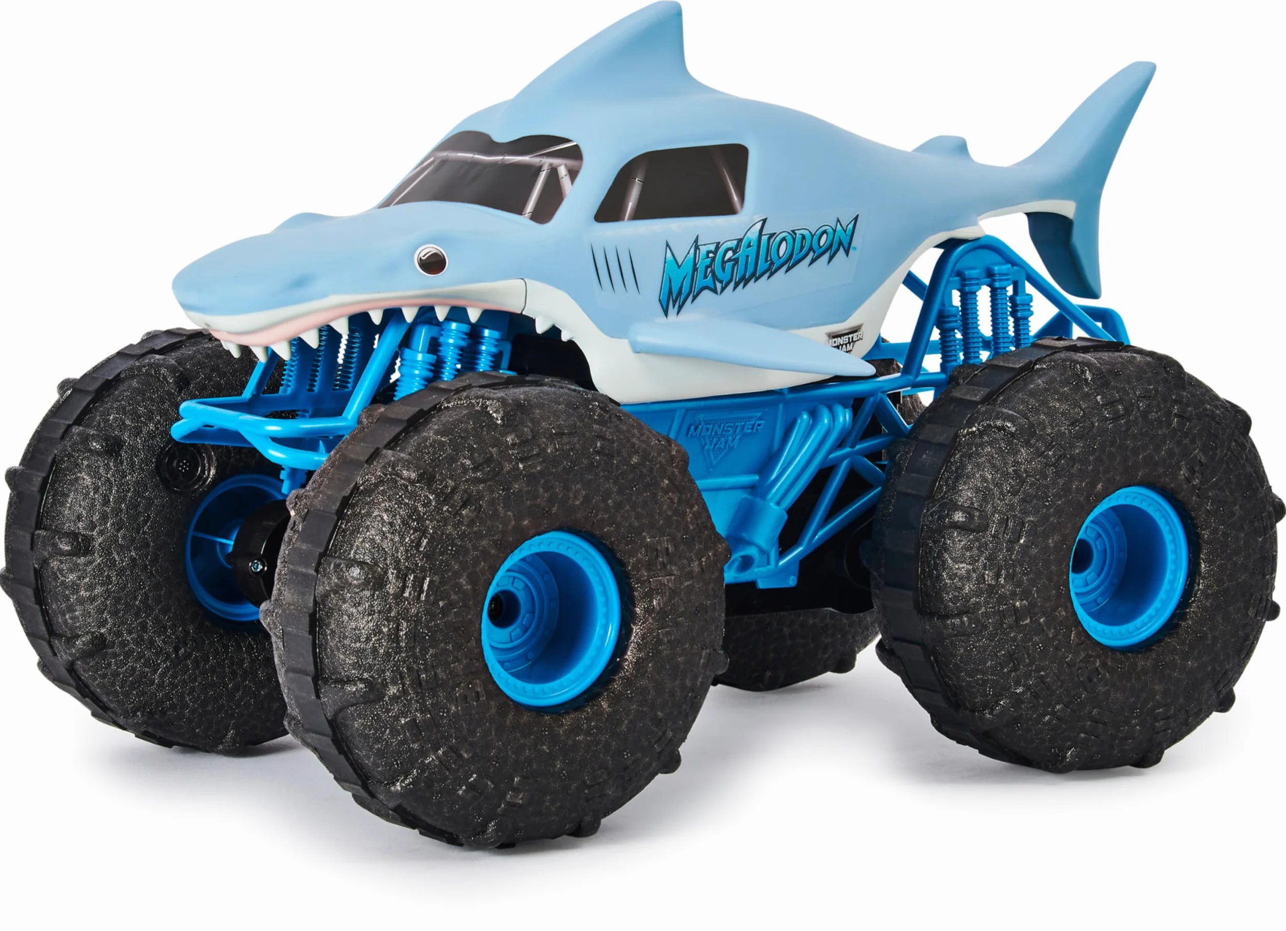Monster Jam - Coche Teledirigido Megalodón Monster Truck - Coche RC Megalodon Storm a Escala 1:15-2.4GHZ hasta 76m - Juguetes Niños 4 Años + Regalo Niño 4 Años +