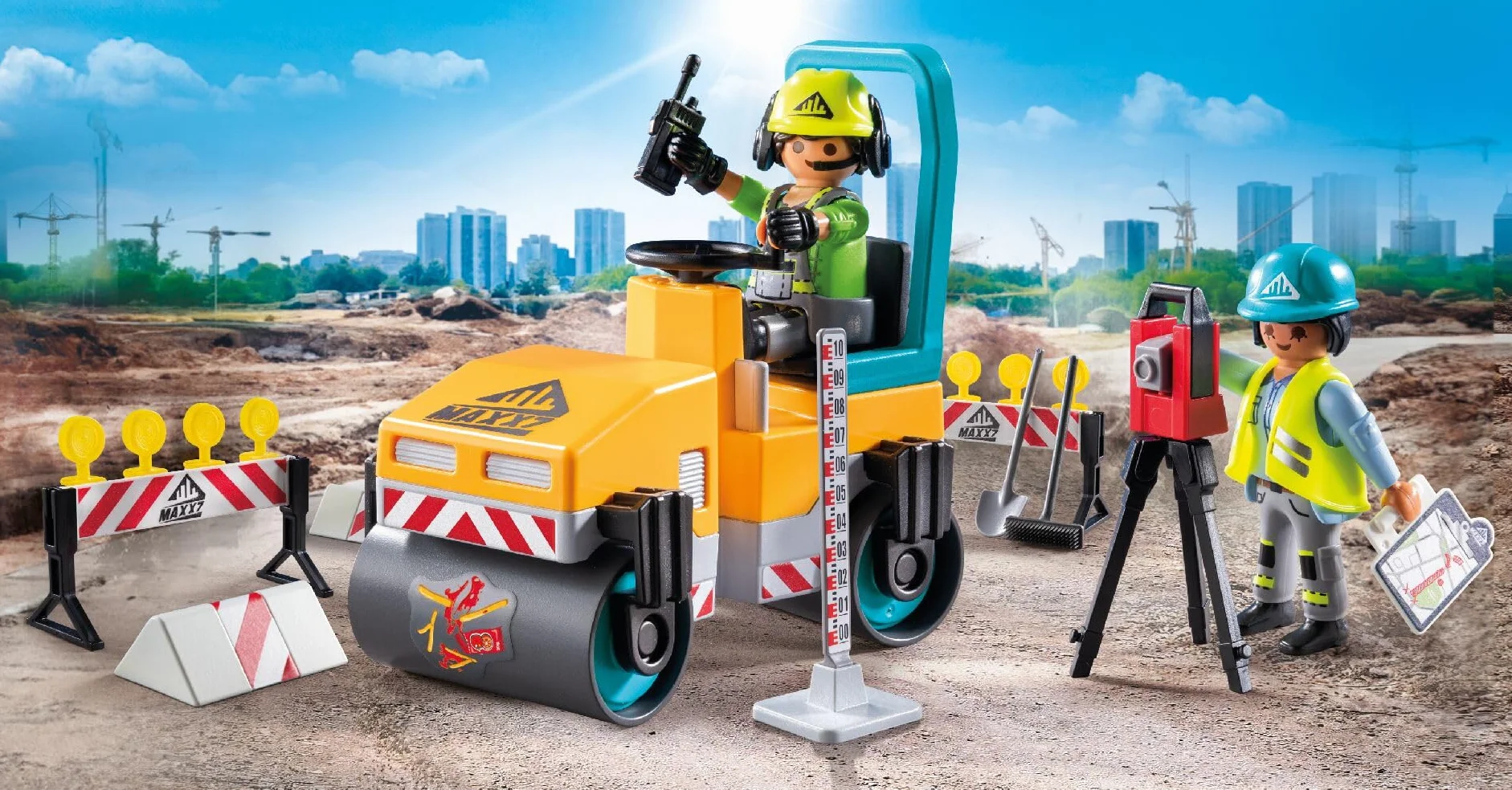 PLAYMOBIL Action Heroes Obra de Carretera Set de construcción 71751