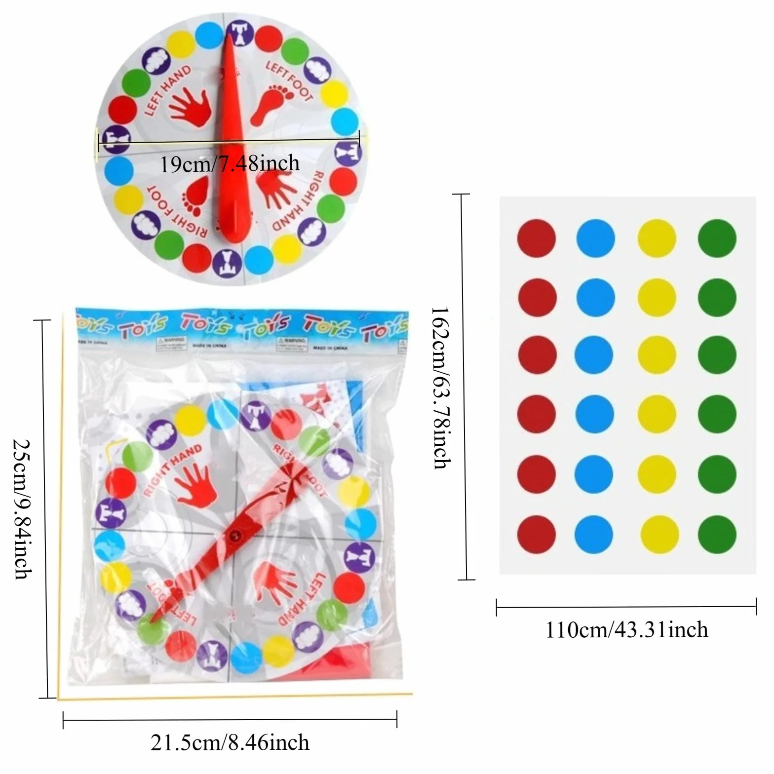 Twister también Conocido como Twisty de Movimiento Interactivo con Alfombra es un de Piso y de Habilidad en Equipo Ideal para Toda la Familia Fiestas de cumpleaños y reuniones