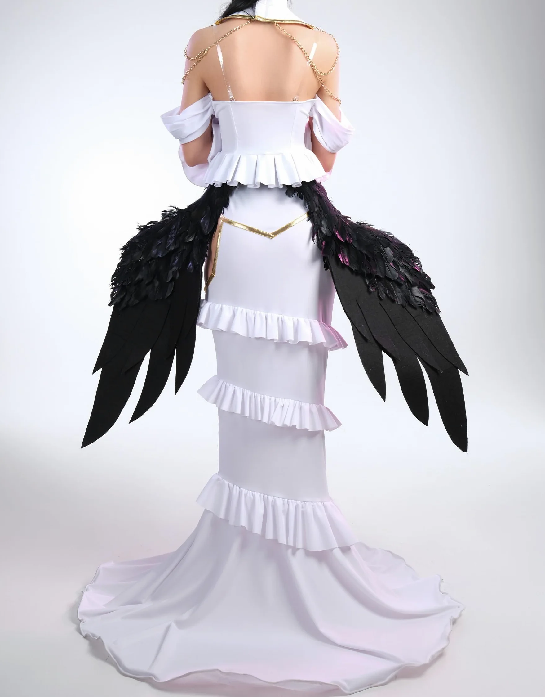 Cosplay.fm Disfraz de anime para mujer, con collar, collar, cuernos para Albedo Cosplay (L, blanco)