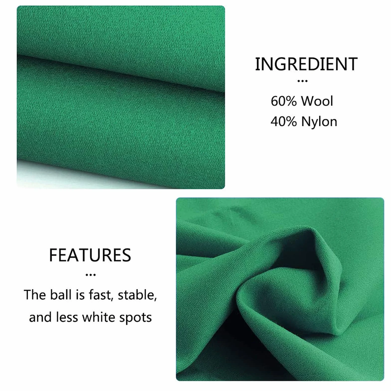 UYSELA Paño de Billar 9ft/2.75m Verde, Tela de Fieltro para Mesa de Billar Estándar 7/8/9 Pies
