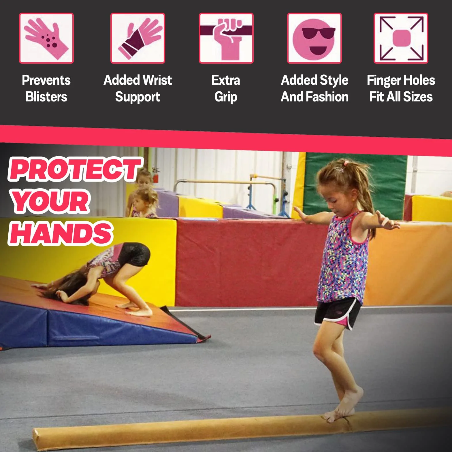 Palma de piel para entrenamiento de gimnasia, dominadas, correas de muñeca, soporte fuerte, equipo de protección para niños