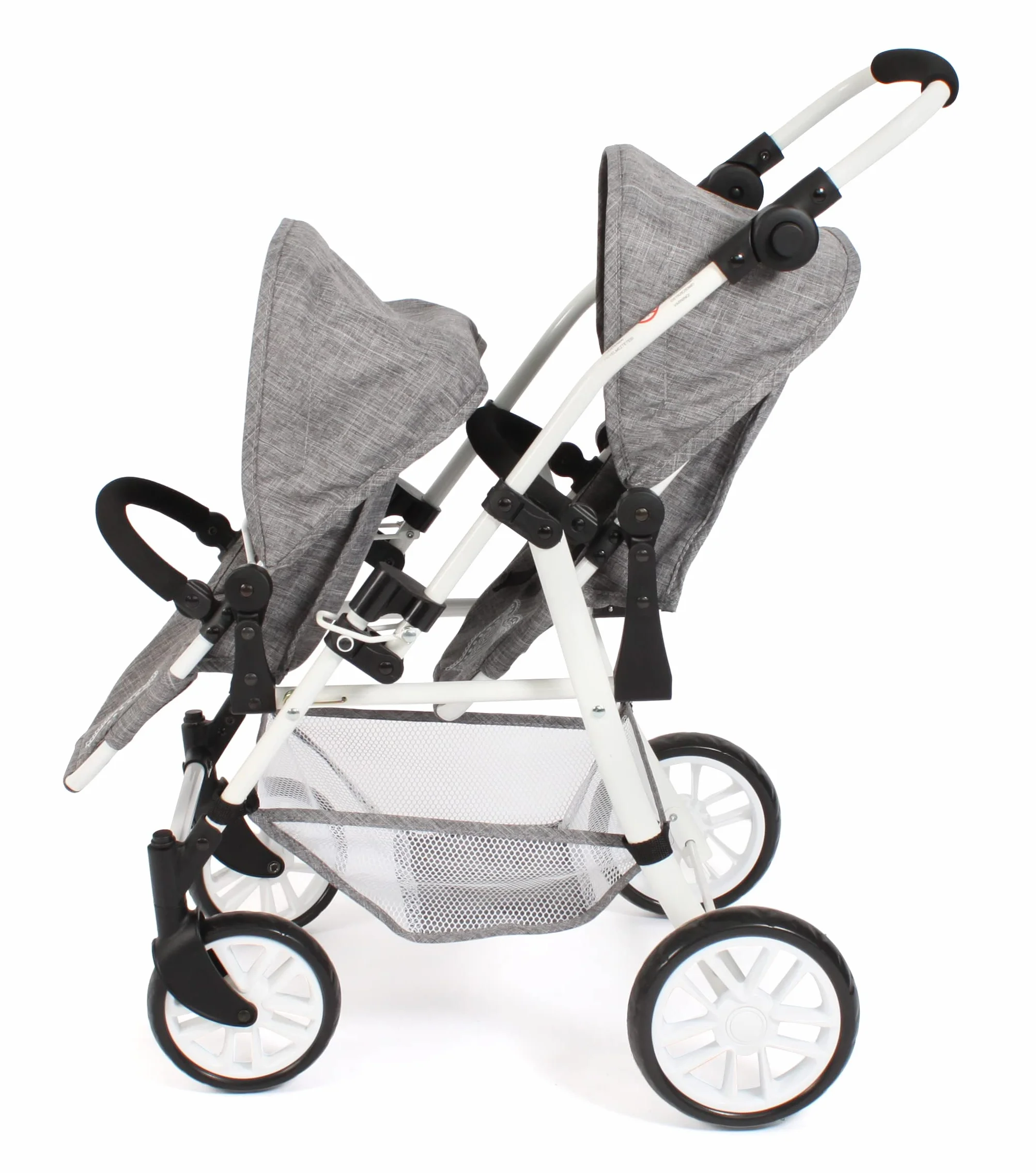Bayer Chic 2000 Cochecito de muñecas Twinny Gemelo para Dos muñecas Gris Vaquero 63 x 43 x 77 cm