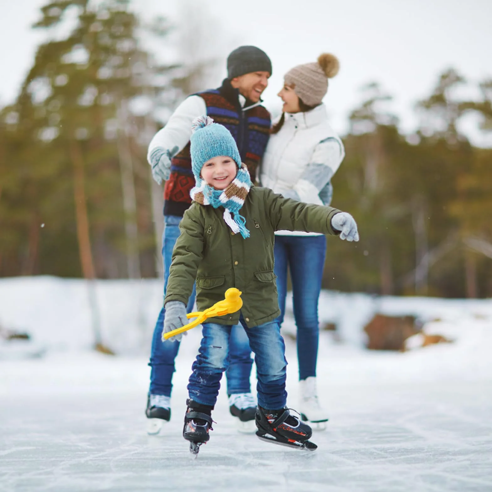 8 piezas de fabricación de bolas de nieve, pinzas para bolas de nieve para niños, moldeador de bolas de nieve con mango, juguete divertido para la nieve para niños, para diversión al aire