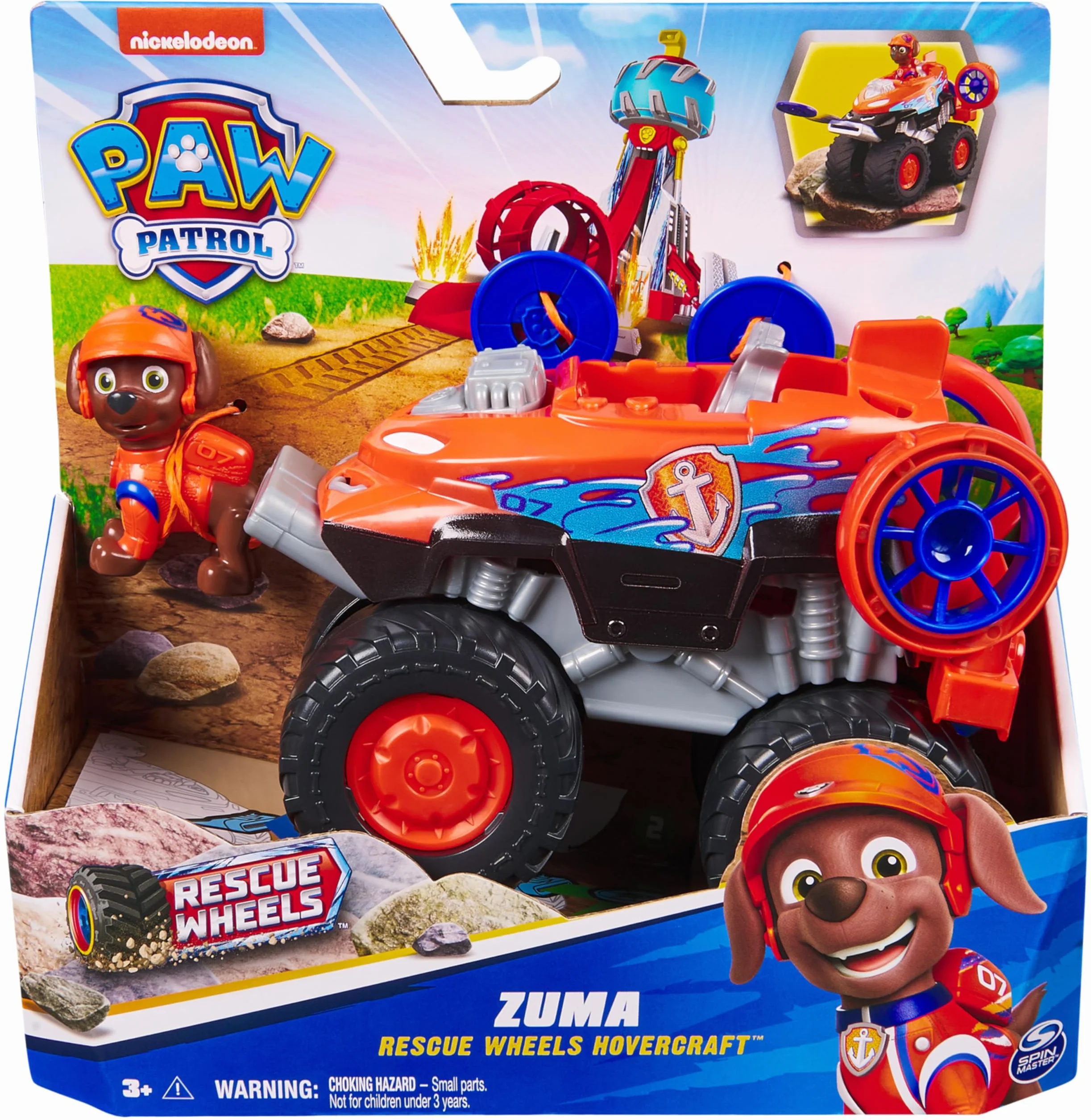 Paw Patrol Patrulla Canina Figura Zuma Rescue Wheels Vehículo Aerodeslizador Lanza Proyectiles Juguetes Niños 3 años+