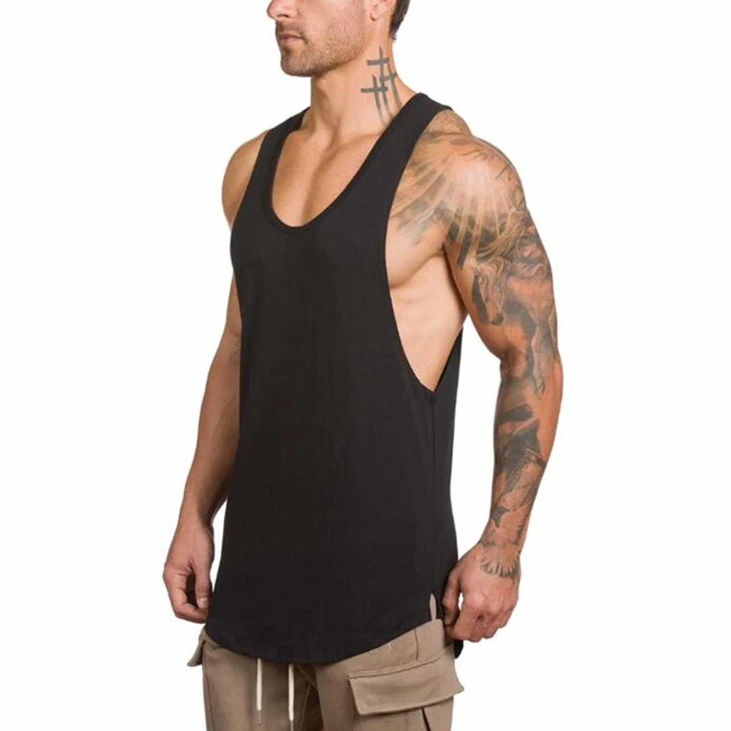 Camiseta de Tirantes Hombre Sin Mangas Deportivas Entrenamiento Gimnasio