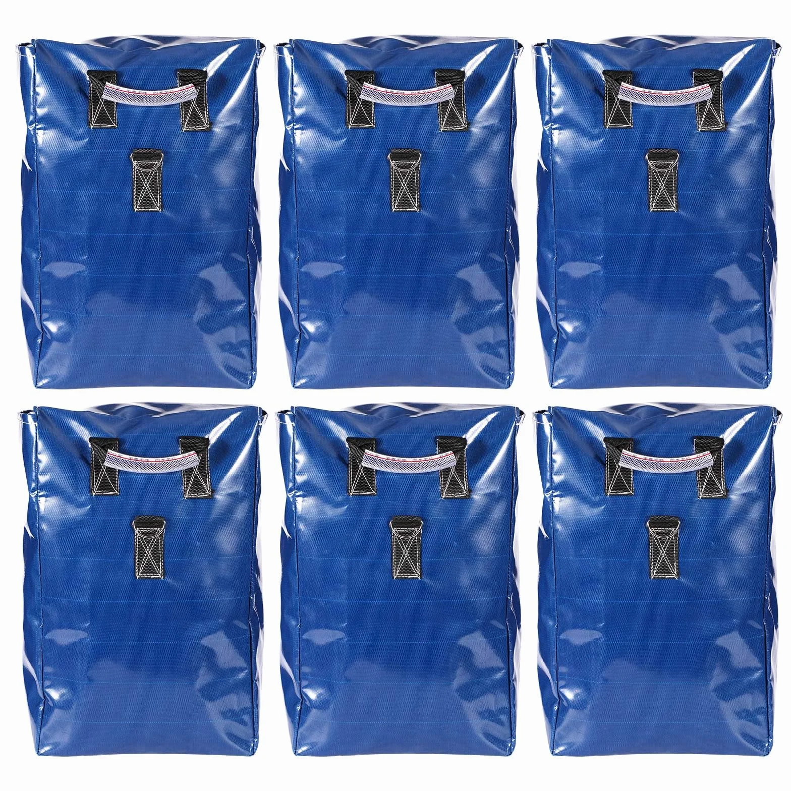 BOXOB 6pzs Sacos de Arena Vinilo, Sacos Arena Resistentes con Asas para Castillo Inflable Carpa Canopy Toboganes Agua Anclaje Seguro para Inflables al Aire Libre Resistentes Intemperie (Azul)