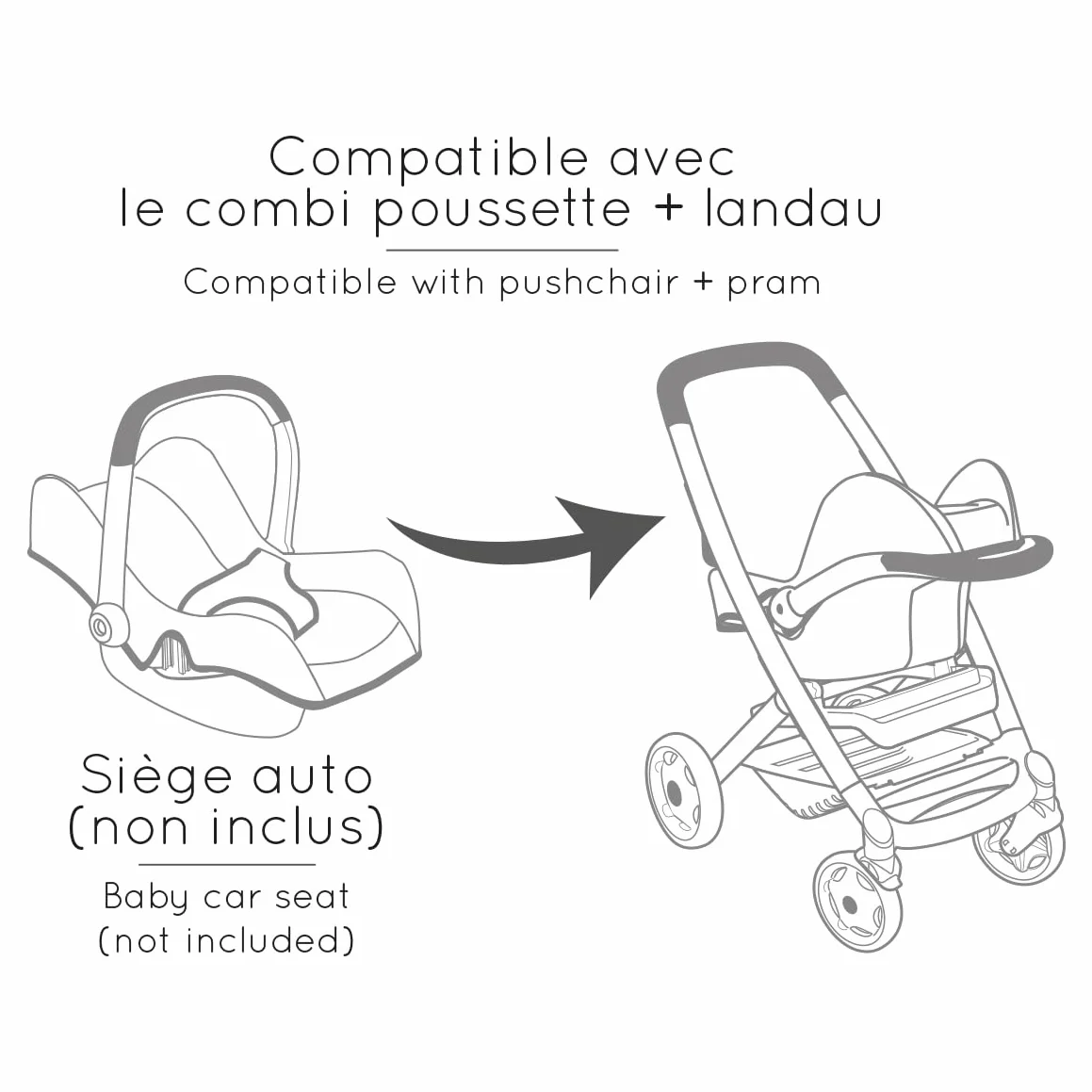 Smoby Maxi-Cosi Cochecito Beige para muñecas 42 cm 3 años