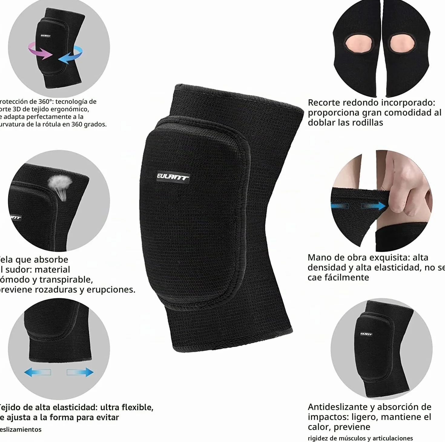 Rodilleras Voleibol Proteccion para Danza Balonmano Futbol Gym MTB