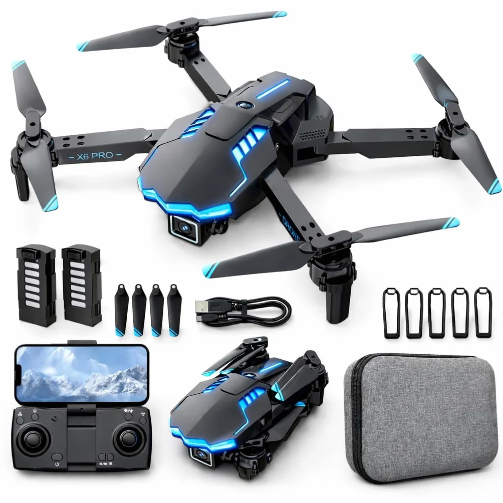 Drones con Camara 1080P Dron para Niños con Motor Brushless Drone FPV con 30min de Vuelo/Altitud Retención RC Quadcopter para Principiantes, Juguetes Regalo para Niños, Menos de 249g (White)