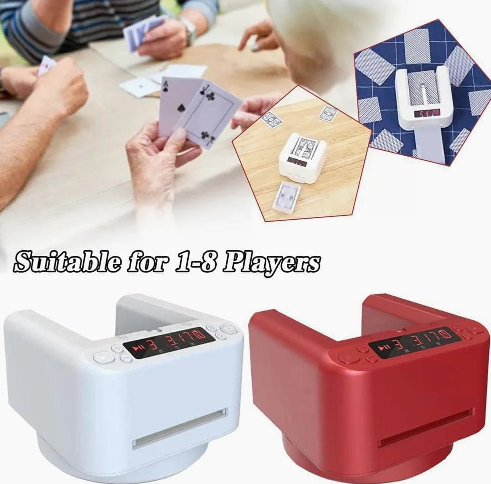 Repartidor de Cartas Eléctrico, Distribuidor de Cartas de Póquer Giratorio de 360°, Barajador de Cartas Automático, con Pantalla LED, Accesorios de Mesa de Naipes de Casino
