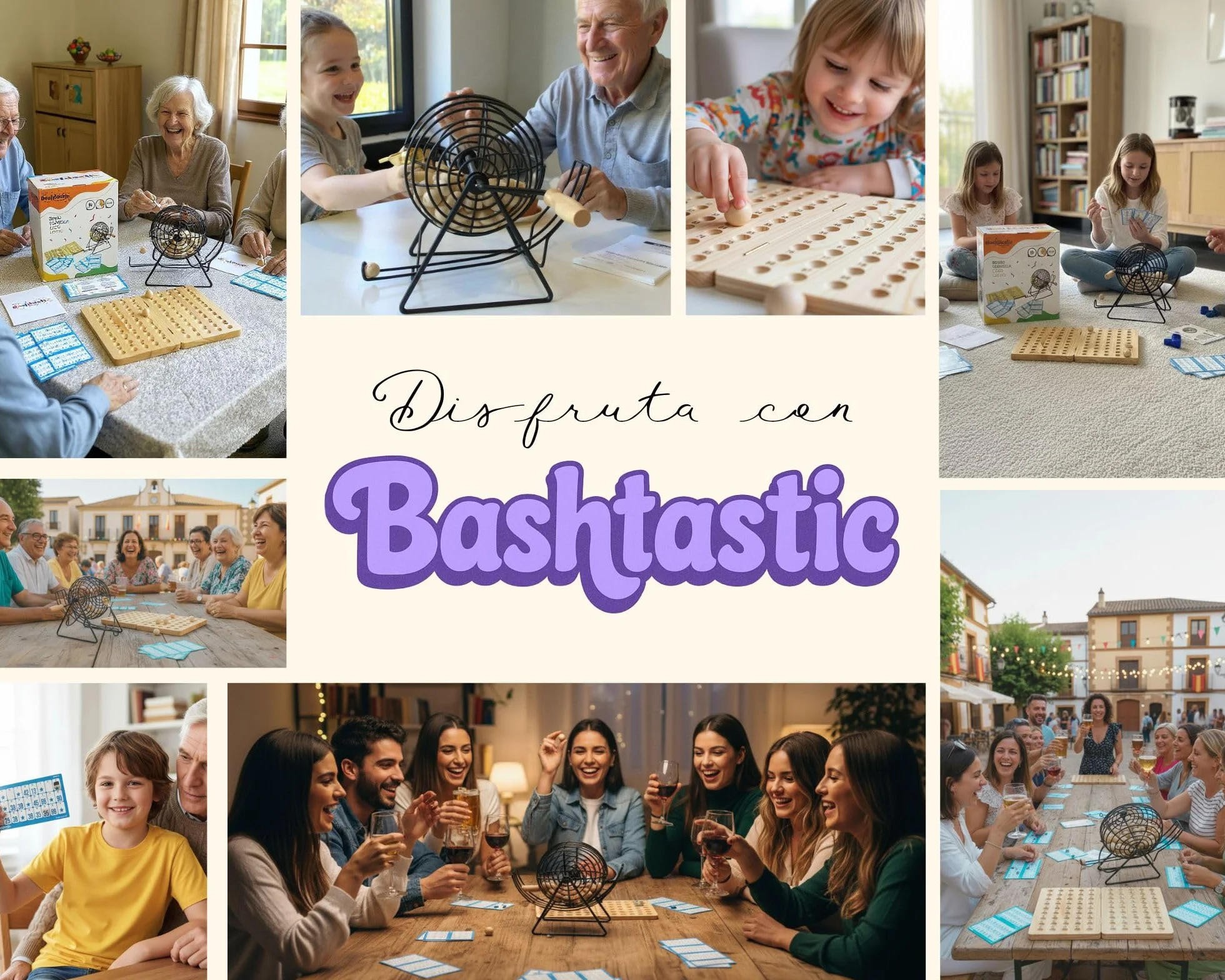 Bingo Cartones 504 Troquelados para Juego de Mesa Adulto 90 Bolas Reutilizables