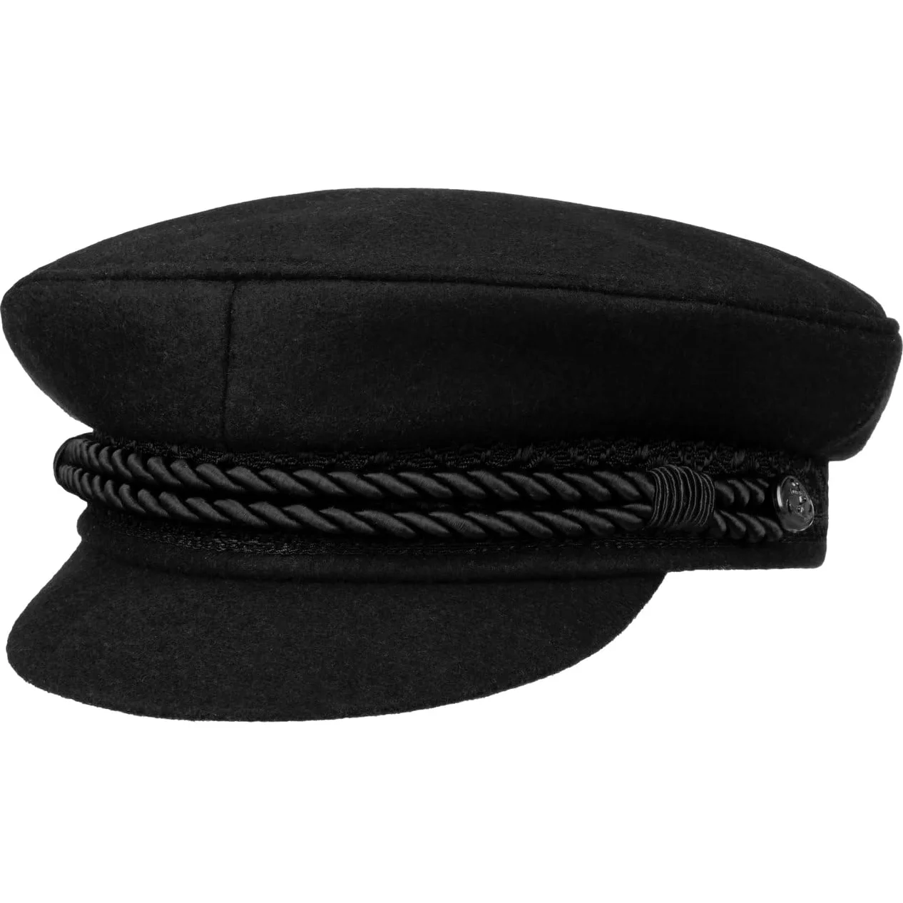 HAMMABURG Gorra Elbsegler Tradicional Capitán Marinero de Paño con Visera Cordeles y Botones Negros Hombre