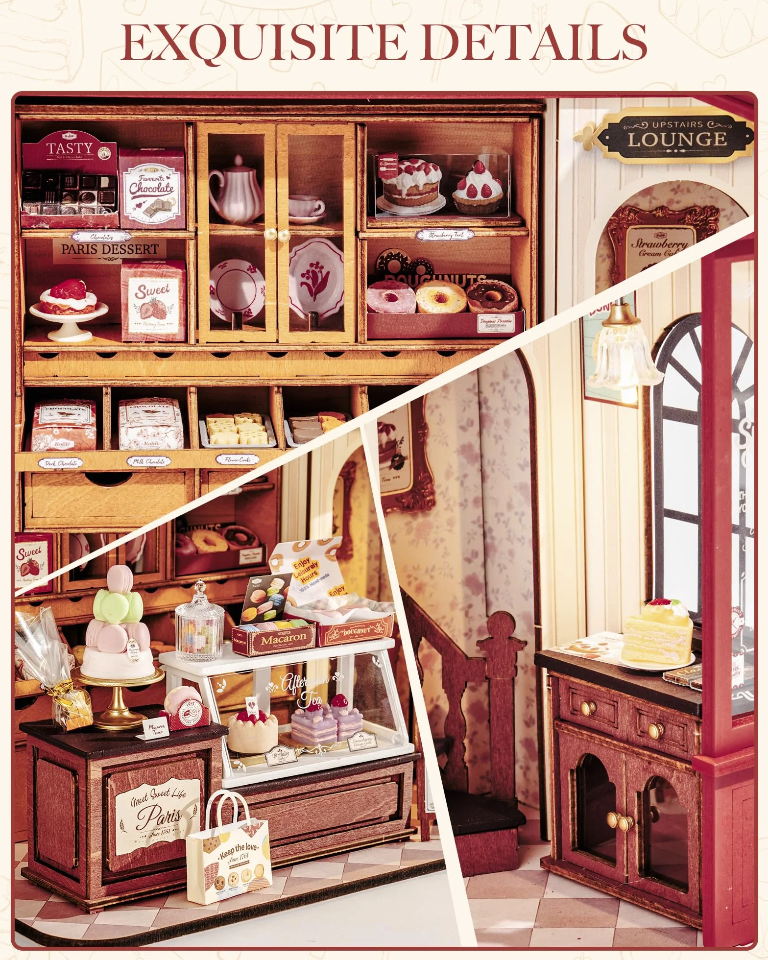 Rolife Miniatura Kit de Casa para Adultos Conversación Postre de Miel Kits de Modelos Casa de Muñecas Miniatura Decoración del Hogar Casa de Muñecas para Construir Regalo de Cumpleaños para Adultos