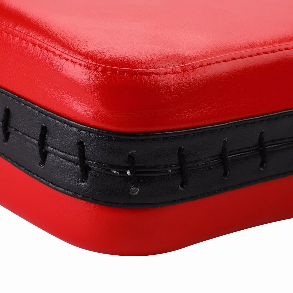 Almohadillas de Boxeo de Cuero PU para Muay Thai MMA Artes Marciales Entrenamiento (Rojo)