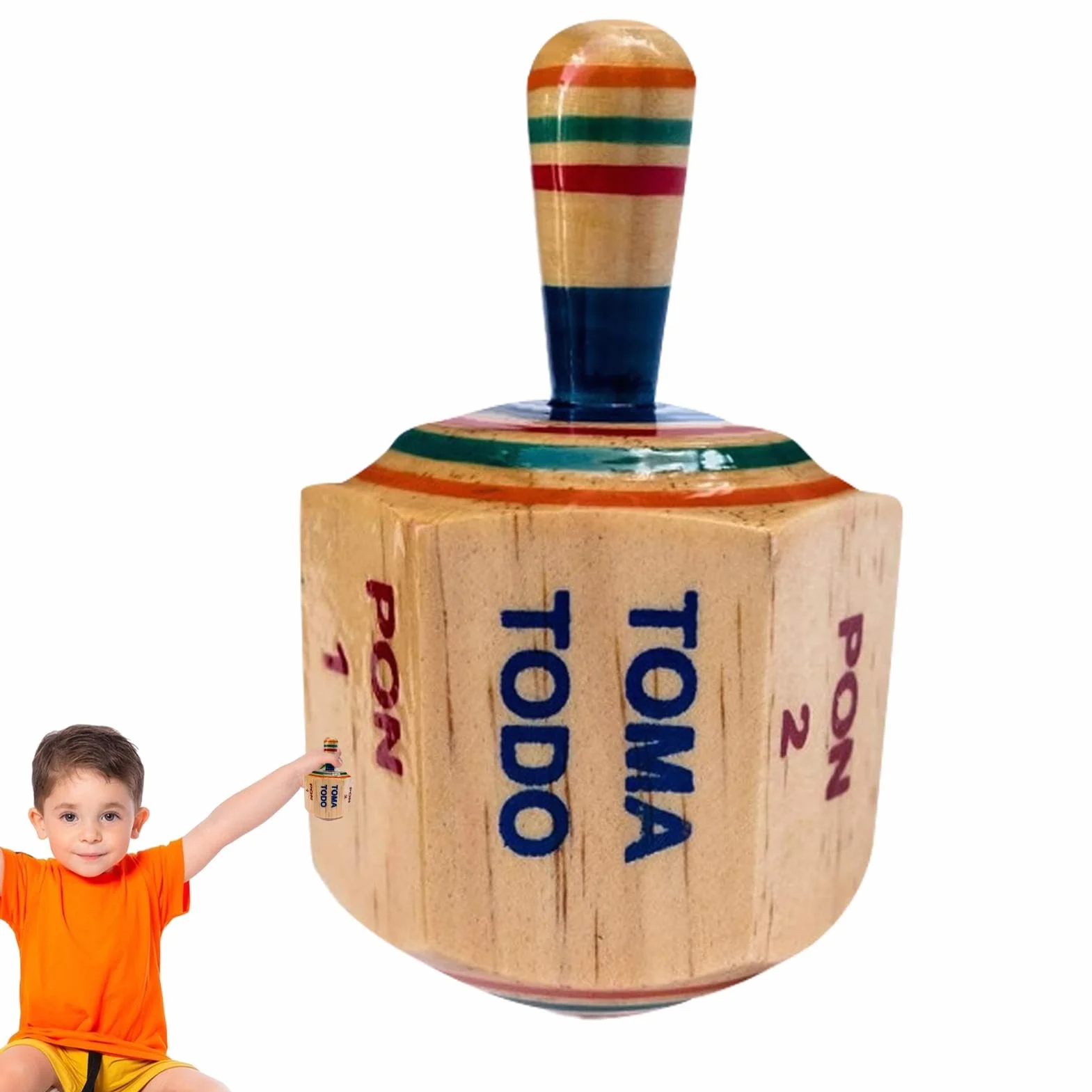 Pirinola Mexicana Spinner Tall Tops Juego tradicional mexicano Toma Todo Juego Mexicano Juego de Madera Mexicano Juego de Disco Tradicional para Adultos Bachelor Home Home