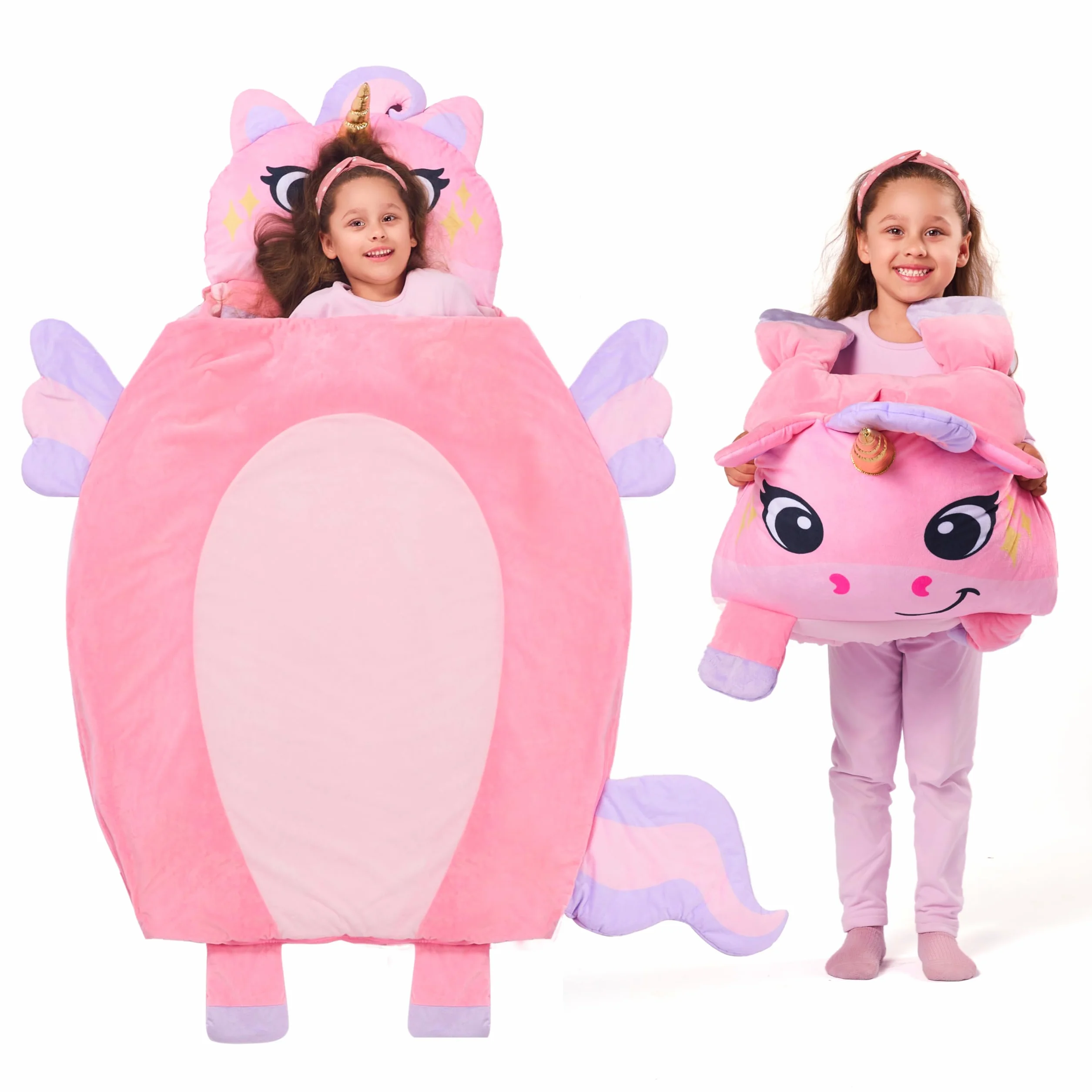 JOIEDOMI -Colchoneta para Siesta para niños pequeños de 152 x 99 cm con Almohada y Manta para niños en Edad Preescolar a Partir de 3 años - Saco de Dormir para niños