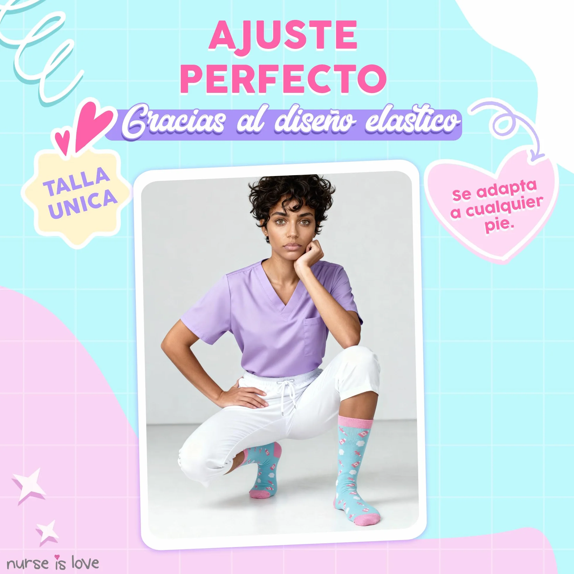 Calcetines Mujer Divertidos para Enfermeras TCAE Medicos Vet Ajusta Con Zuecos Sanitarios Regalos Originales Accesorios Enfermeria