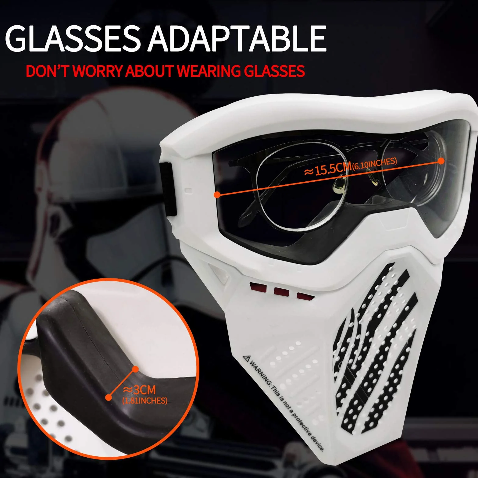 Toyer Mascarillas Tácticas Compatibles con Nerf Rival 2 Paquete Blanco y Negro