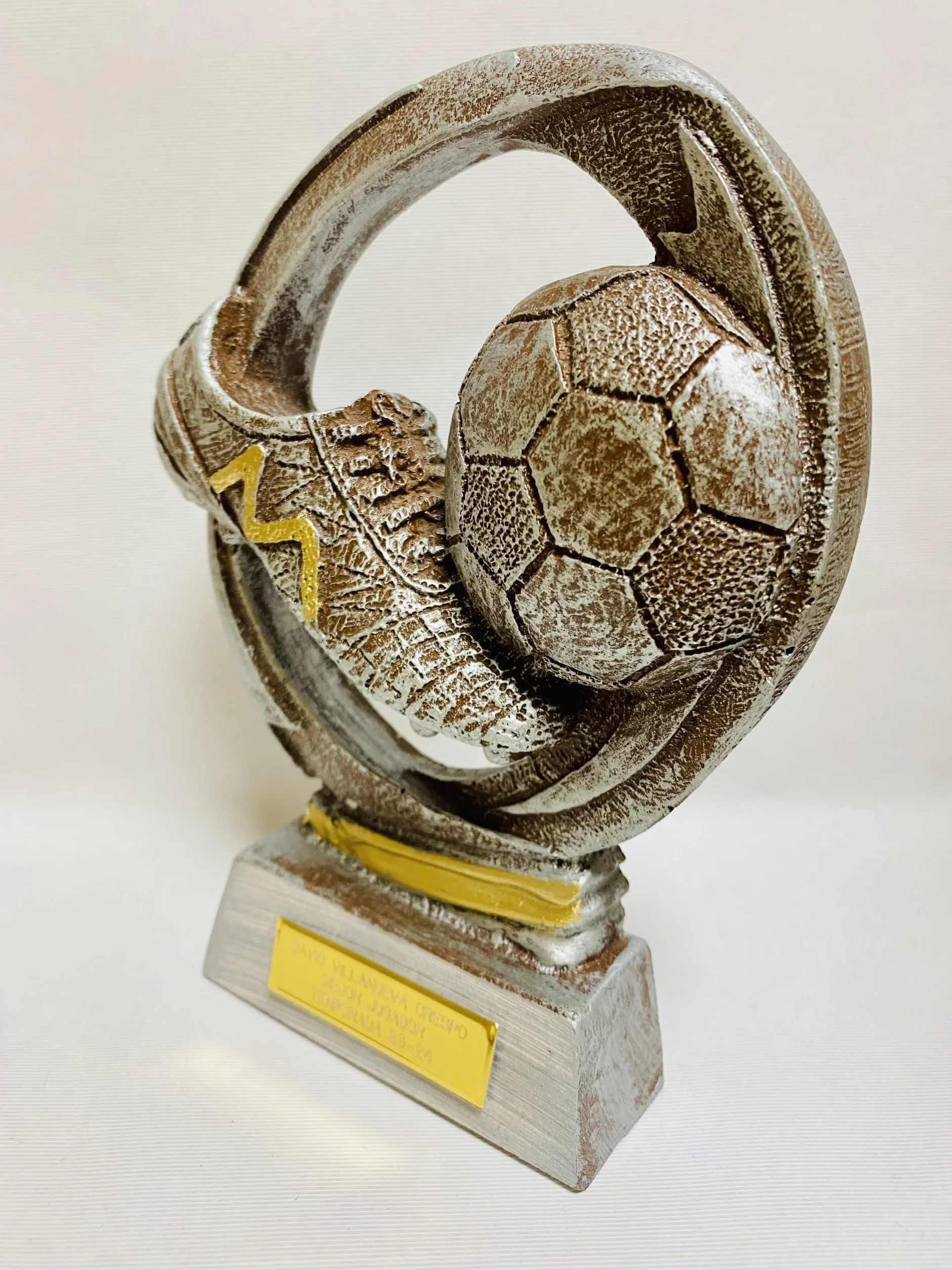 Trofeo Fútbol Personalizado Pichichi Máximo Goleador Bota Balón 16cm