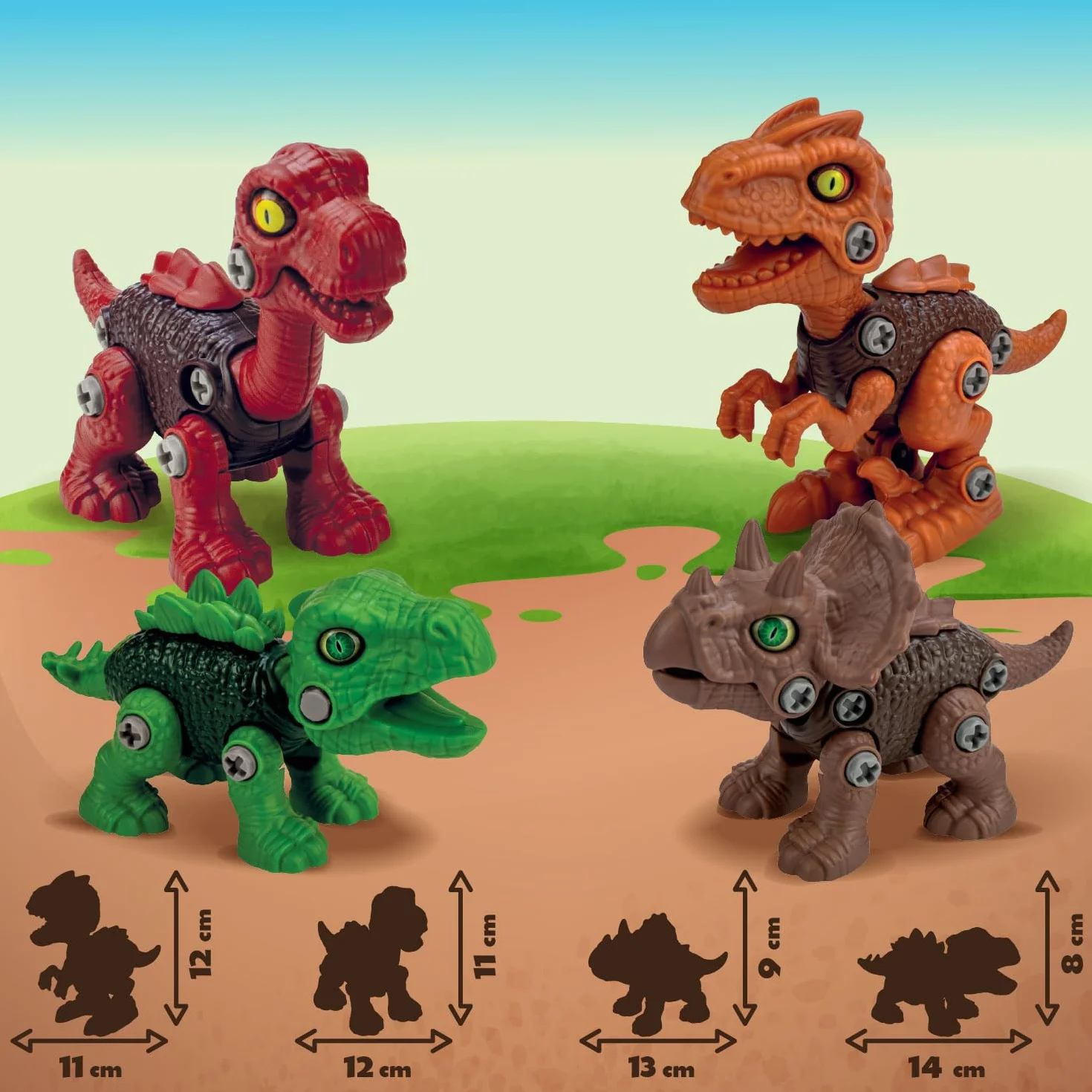 Science4you Dinosaurios Juguetes 4 en 1 – 67 Piezas, Construcción Montar Desmontar para Niños 3 4 5+ Años