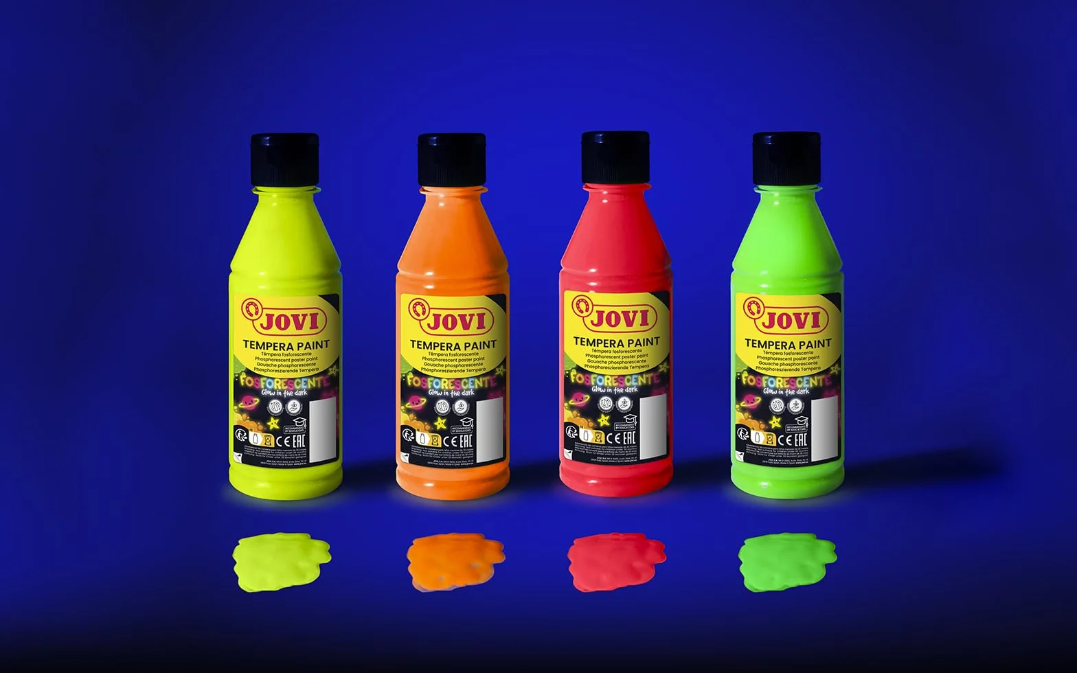 Jovi Fosforescente témpera, 250 ml, Color Amarillo (51902)