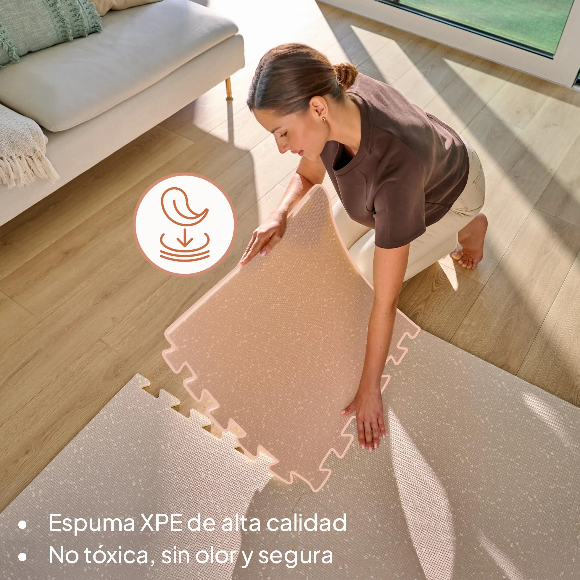 Lionelo YOKA Alfombra niños Puzzle de 6 Piezas para Gatear Doble Cara No tóxica Inodora Antideslizante Fácil de Limpiar 173 x 116 x 1,5 cm