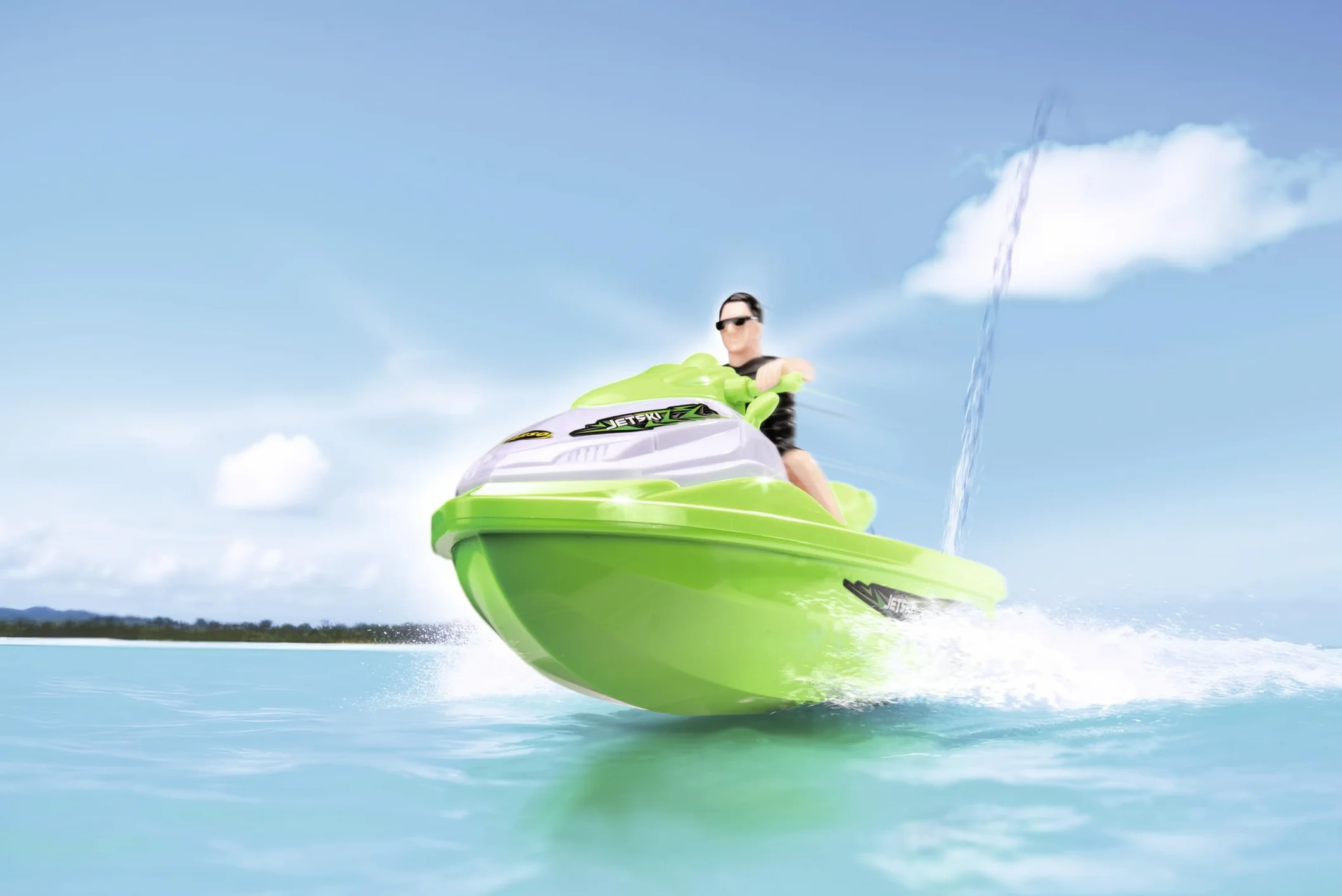 Carson Jetski 2.4GHz RTR - Barco teledirigido para niños y Adultos, Incluye Mando a Distancia, Color Verde