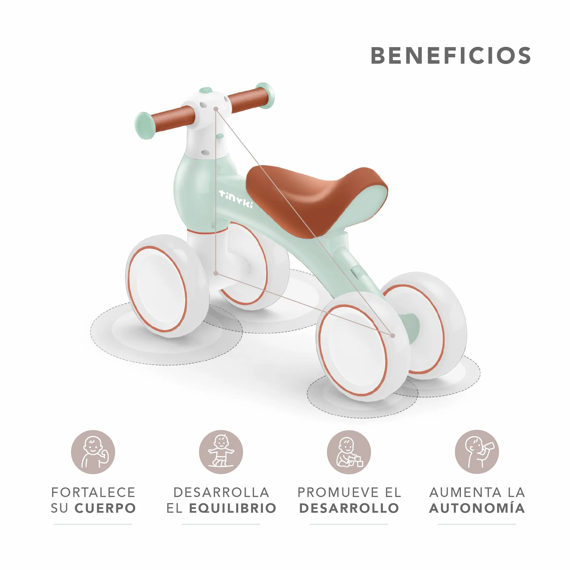 TINYKI Bici Bebe 1 Año a 2 Sin Pedales, Bicicleta Niño 1 Año, de Equilibrio, Correpasillos Ultraligero, Juguetes Niños | Regalos Originales Bebé para Cumpleaños