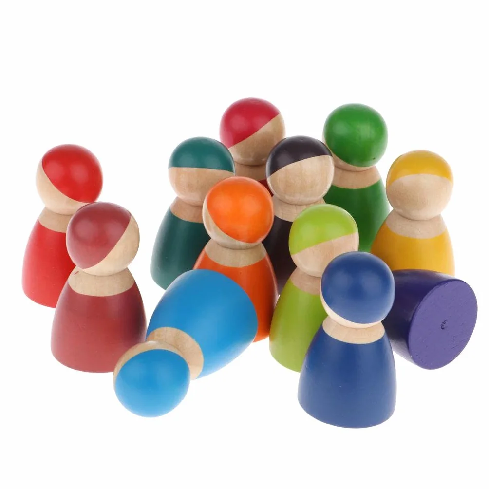 Madera, Muñecos de de Madera Coloreados