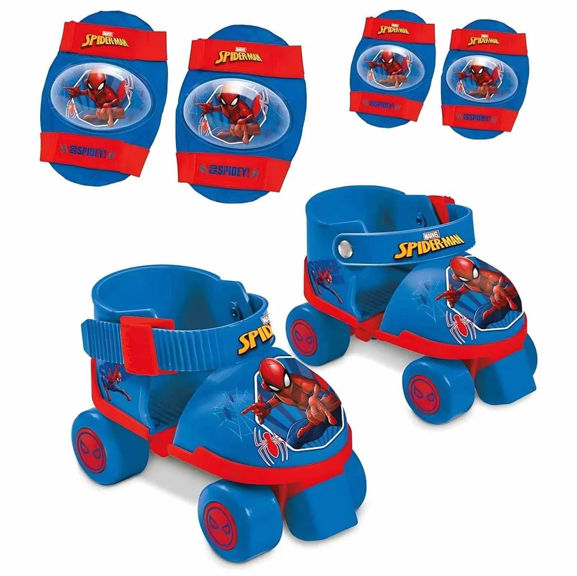 Spiderman Set de Patines Infantiles con Protecciones Talla 22 a 29 Mondo MD-18390
