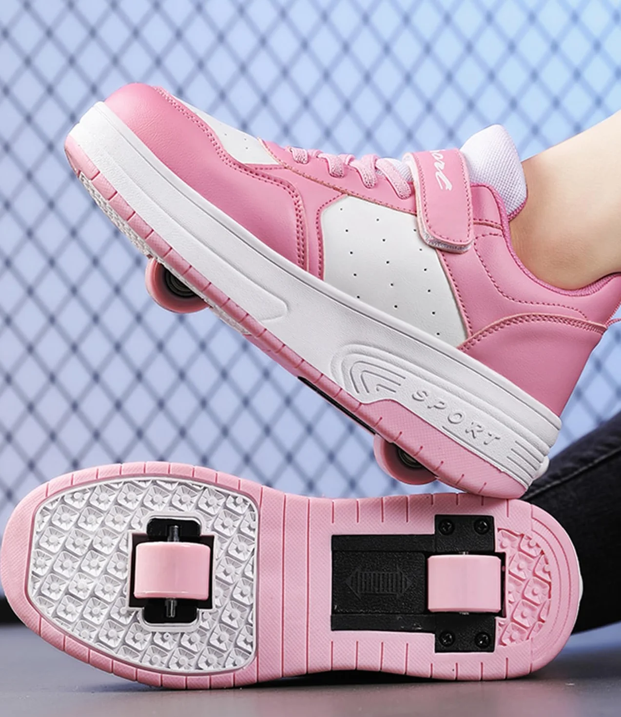 ENEN Zapatos con Ruedas Zapatillas Patinaje para Niños Exterior Multifuncionales 2 Ruedas