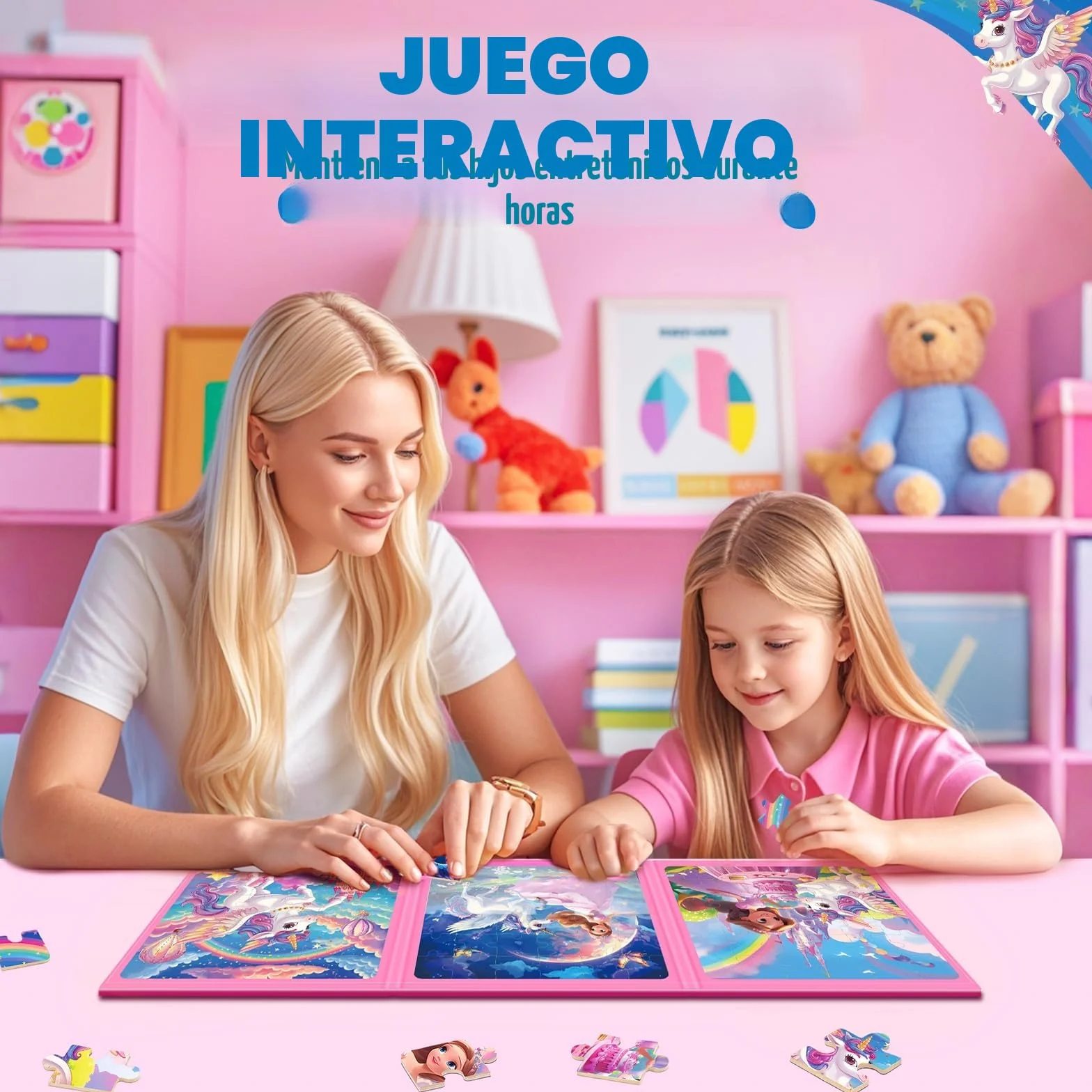 Puzzle MagnéTicos De Unicornio para NiñOs, Rompecabezas para Viajar De 36 Piezas para NiñOs De 3 A 8 AñOs,Puzzle para NiñAs para Mejorar La Inteligencia,Actividades con En AvióN,CumpleañOs