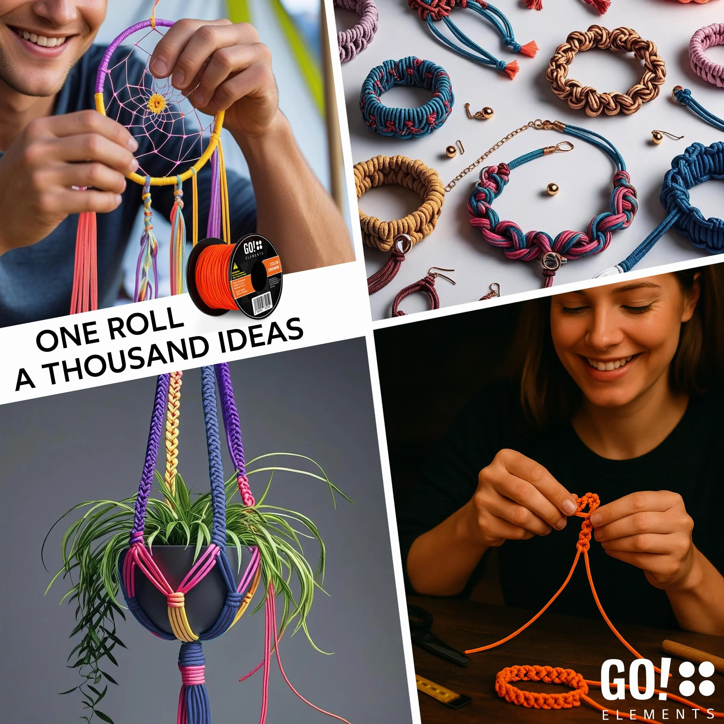 Cuerda de albañil GO!elements Nano Cord 0,75 mm 16 KG Nylon 100% Resistente a la rotura