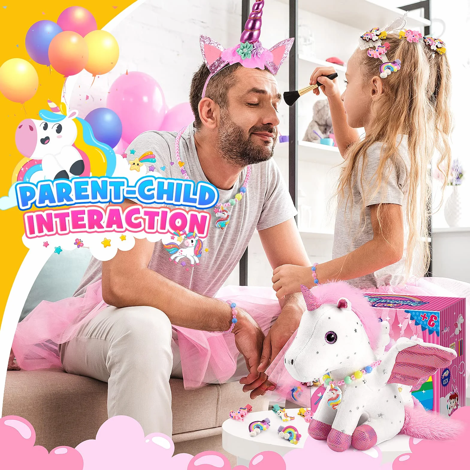 Qukir Unicornio Peluche Regalo Niña 3-12 Años Juguetes Cumpleaños