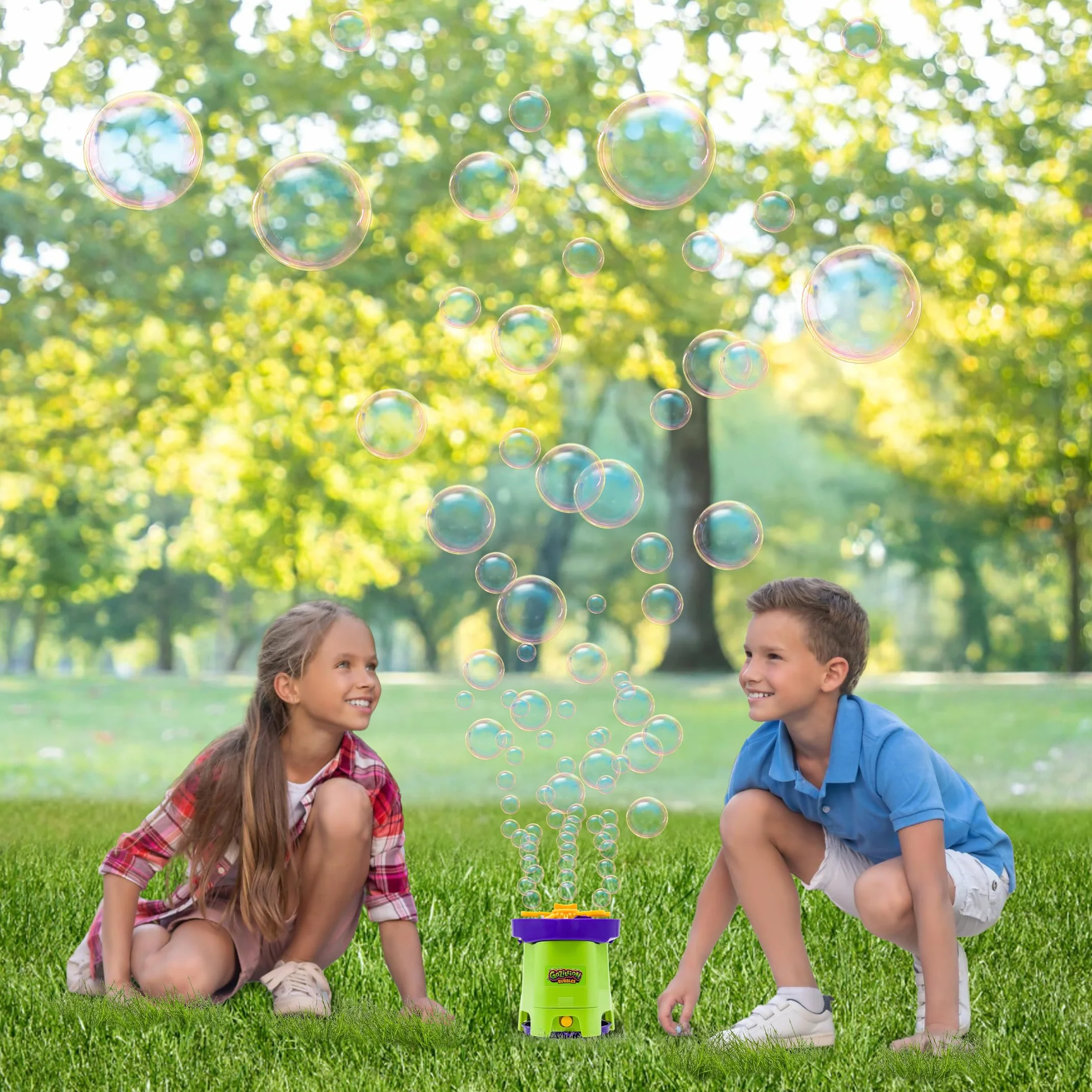 Gazillion Bubbles Tiny Typhoon, Compact Bubble Machine, Powerful Bubble Blower for Maximum Fun, Easy to Clean & Portable, Includes 4 oz Gazillion Bubble Non-Toxic Solution