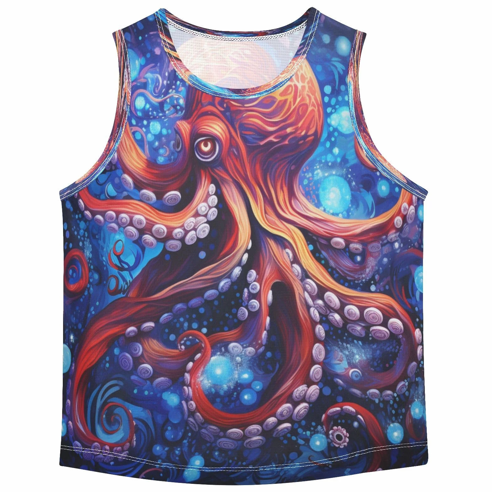 Pulpo Azul Espacio Camisetas Sin Mangas Tank Top para Niños Jóvenes Deportivas