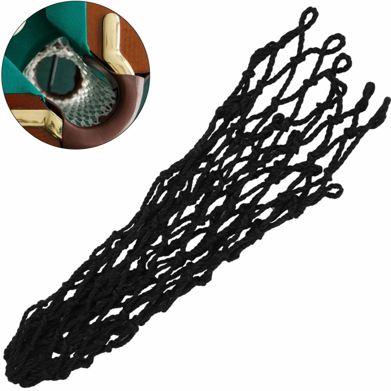 Billar Mesh Bag Snooker Table Net Replacement 6-Pack Black
