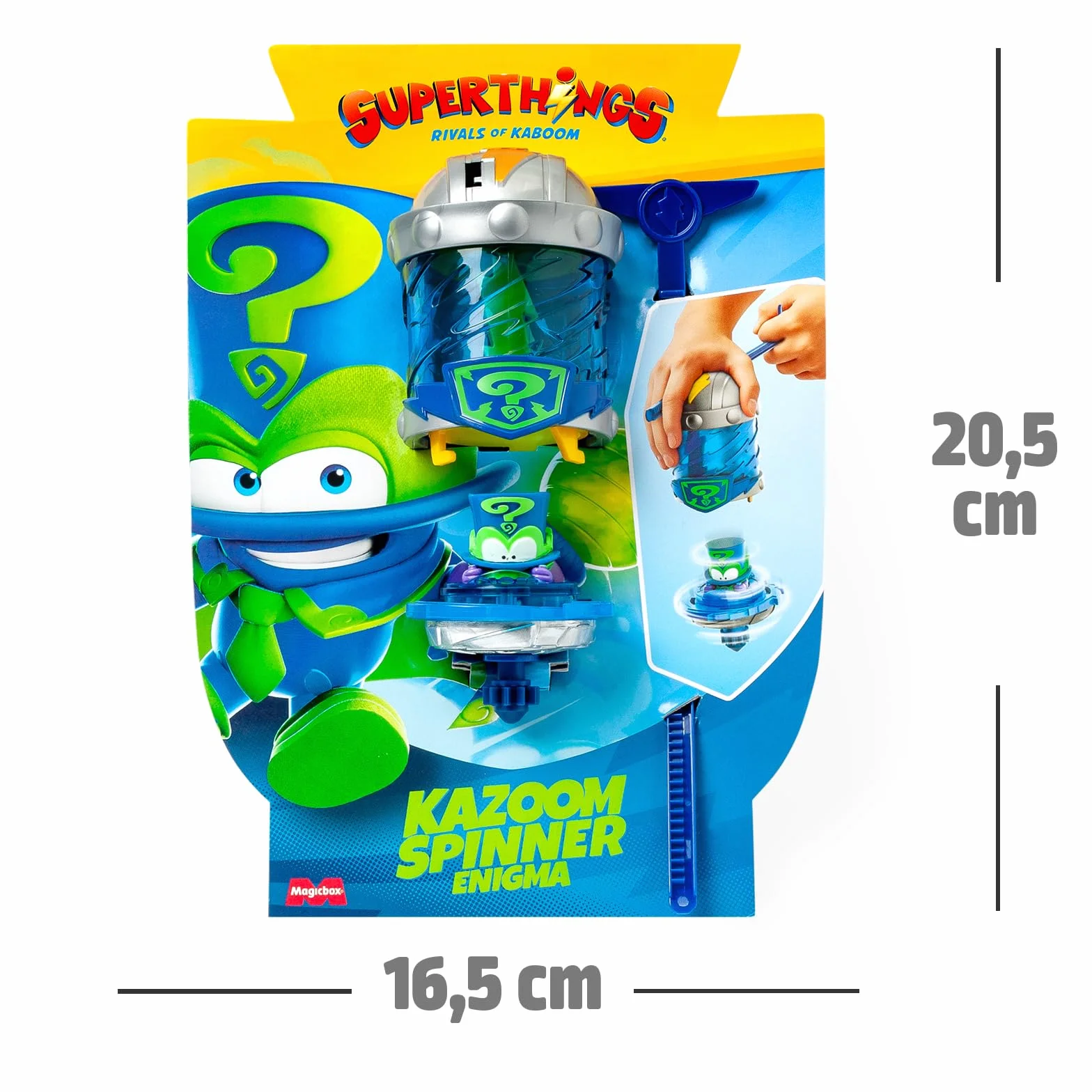 SUPERTHINGS KAZOOM Power – Kazoom Spinner – Enigma. Incluye 1 Cápsula Kazoom, 1 peonza Kazoom y 1 Tira.