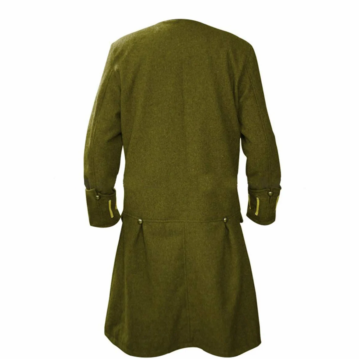 Fashion_First Disfraz de Pirata de Halloween para Hombre, colección de Ropa de Piel/Lana D4 Olive Pirate Coat Wool XXL