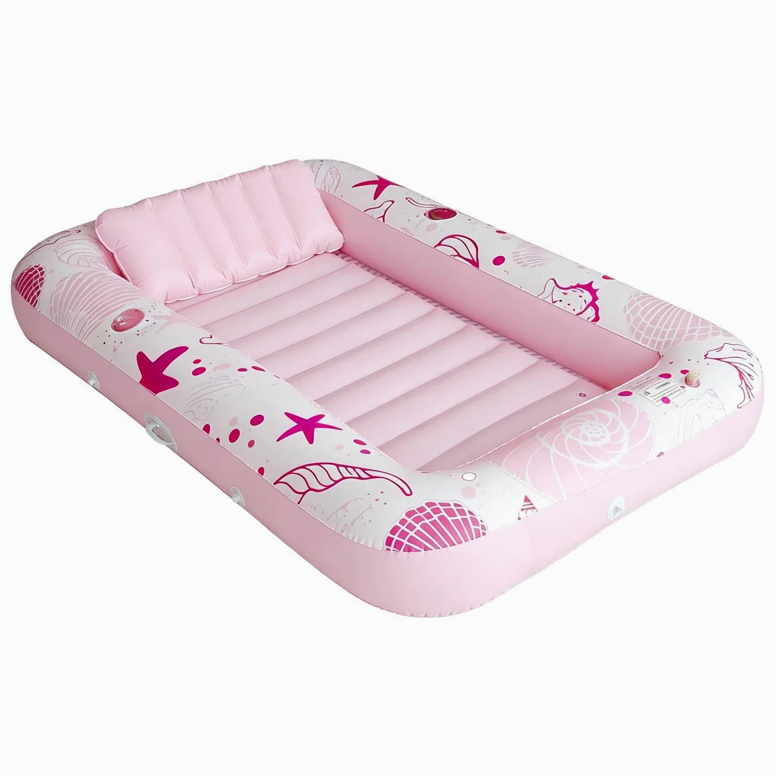 Tumbona inflable para piscina, tumbona con soporte para bebidas, colchoneta hinchable doble con cojín, tumbona de salón, para adultos, parejas, familias, resort de vacaciones, lago de verano