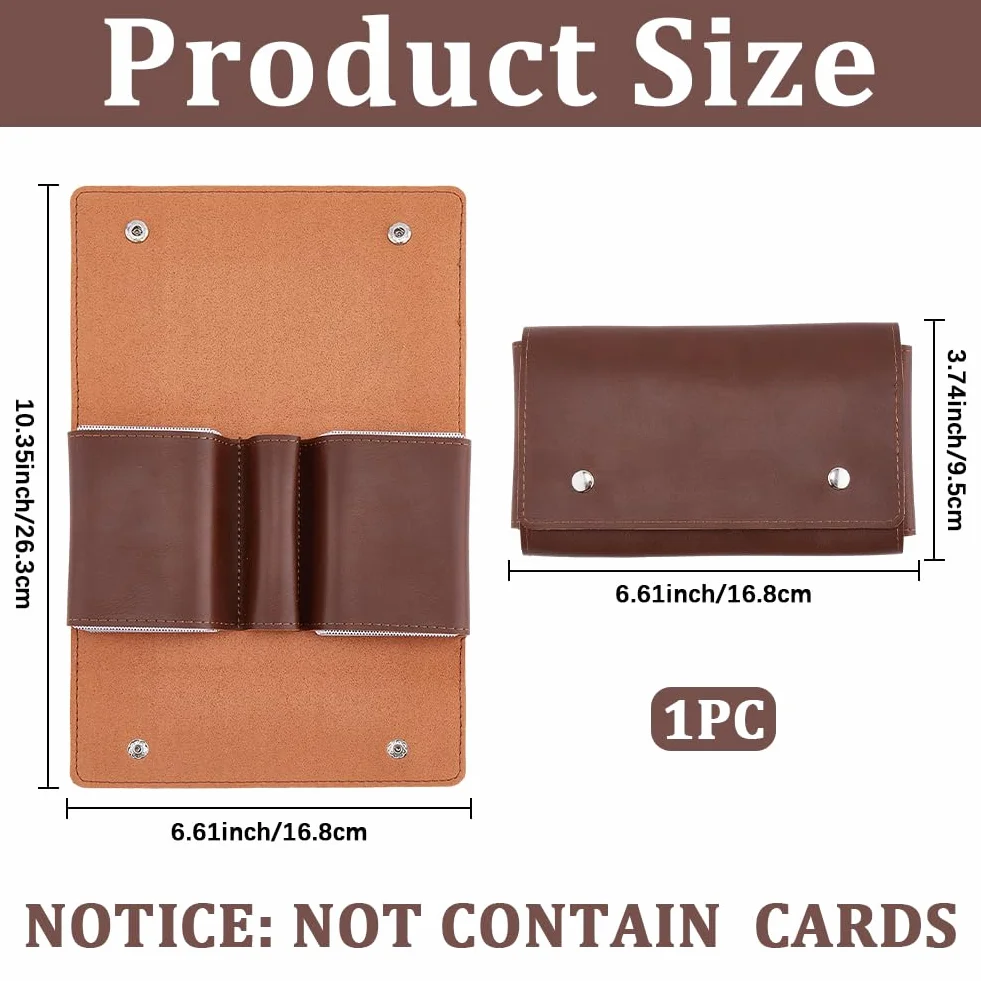 Estuche Protector de Cuero Sintético para Naipes, con Botón A Presión, Multiusos, Compatible con Billeteras, Organizador de Monedas Hecho A Mano para Póker, Bridge, Juegos de Mesa, Viajes