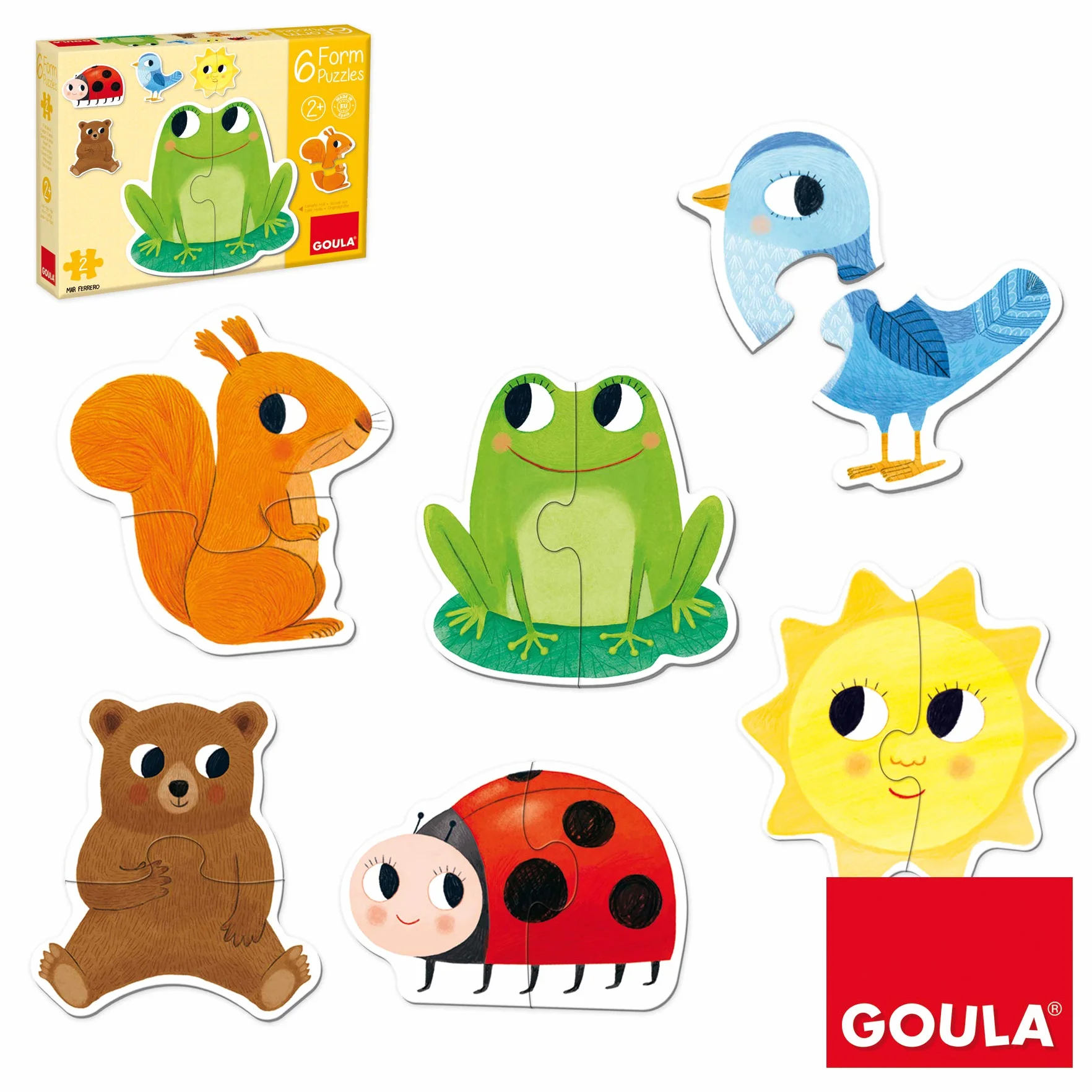 Goula Puzle de Cartón de Piezas Grandes 6 Formas Multicolor a Partir de 2 años