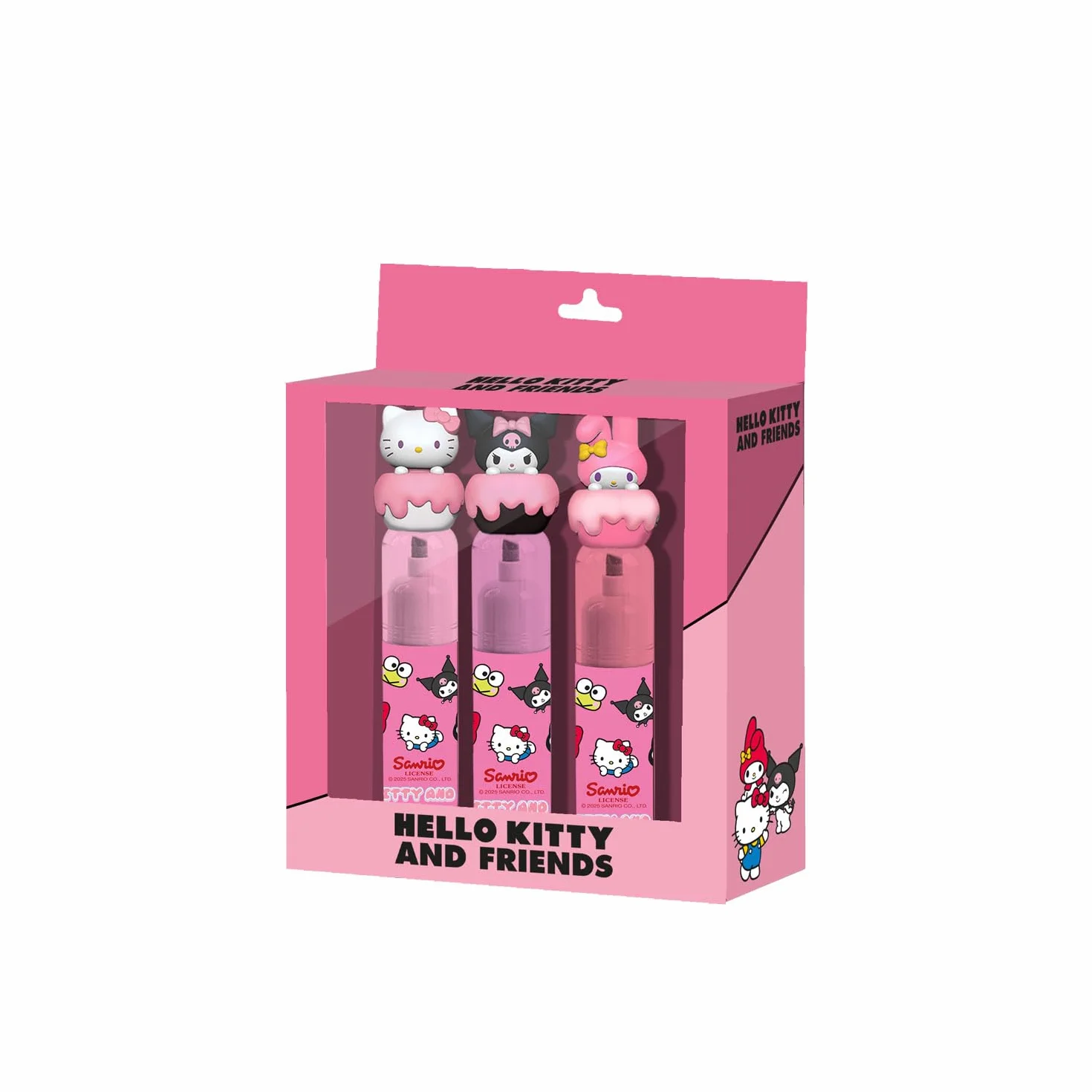 Hello Kitty Mix-Pack de 3 Marcadores Fluorescentes Rosa