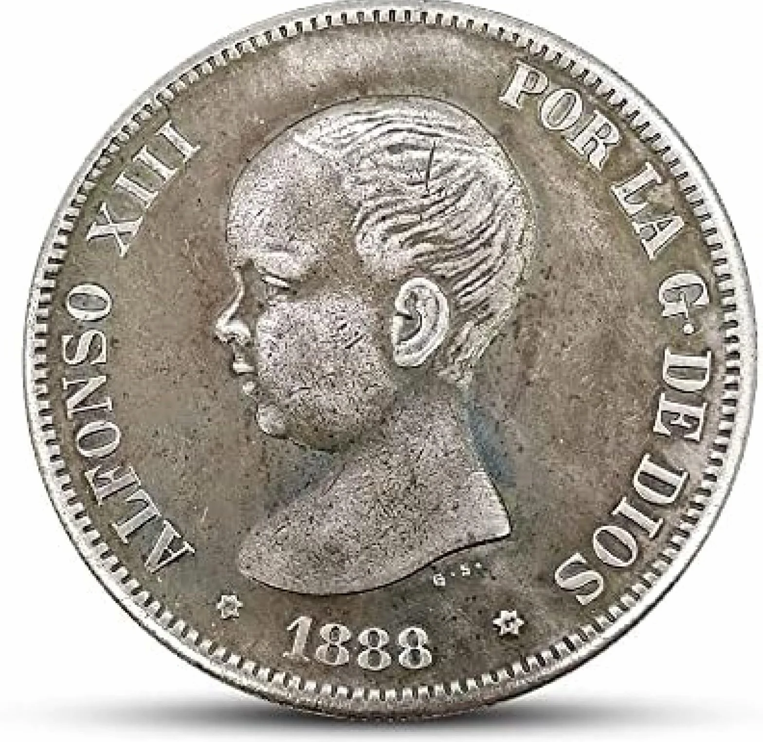 18 Juego Completo De Monedas De Plata Españolas De 5 Pesos 1869-1899 Retrato Grabado Monedas Extranjeras Antiguas, 1869